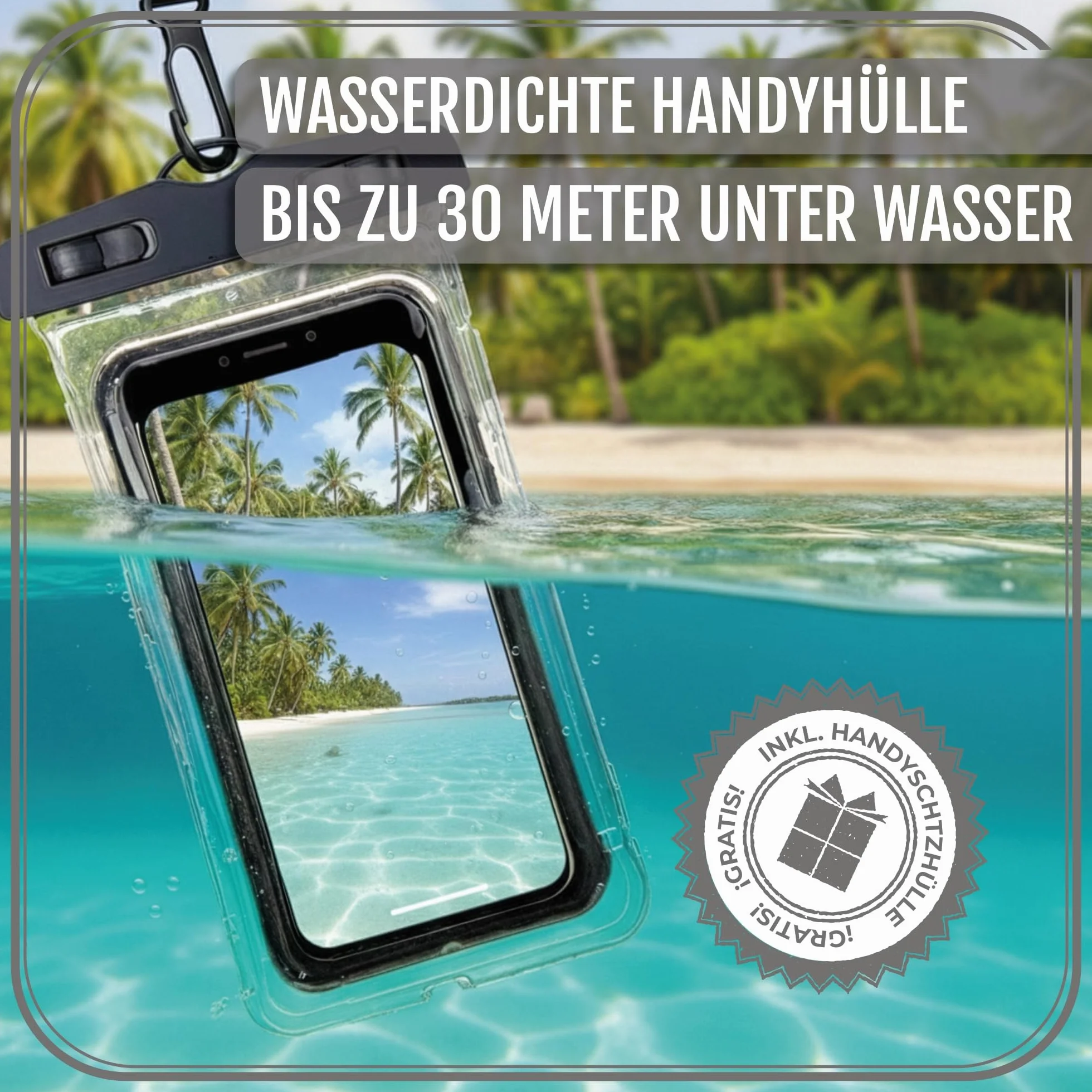 Dry Bag – Wodoodporna torba roll-top 2L 5L 10L 20L – Wytrzymały worek na telefon i klucze – Torba na plażę łódź + etui na smartfon (Czarny, 5 litrów)