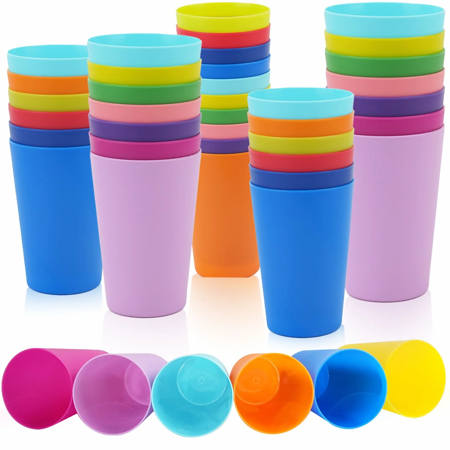 Plastikowe kubki wielokrotnego użytku 260 ml wielokolorowe dla dzieci imprezowe