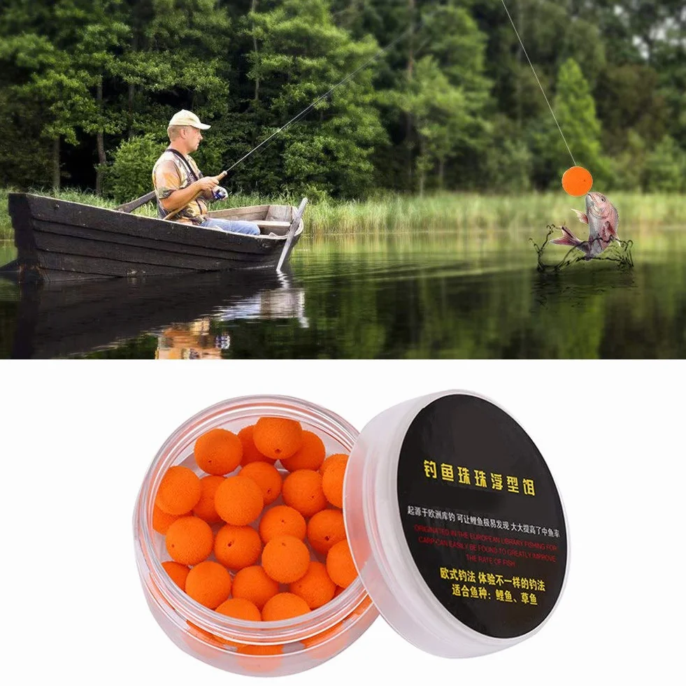 Demeras Przynęta wędkarska karpia 30 szt. 10/12 mm zapach karp typu pop-up przynęta pływająca kulka koraliki podajnik sztuczne karpia przynęty (pomarańczowy słodki ziemniak 10 mm)