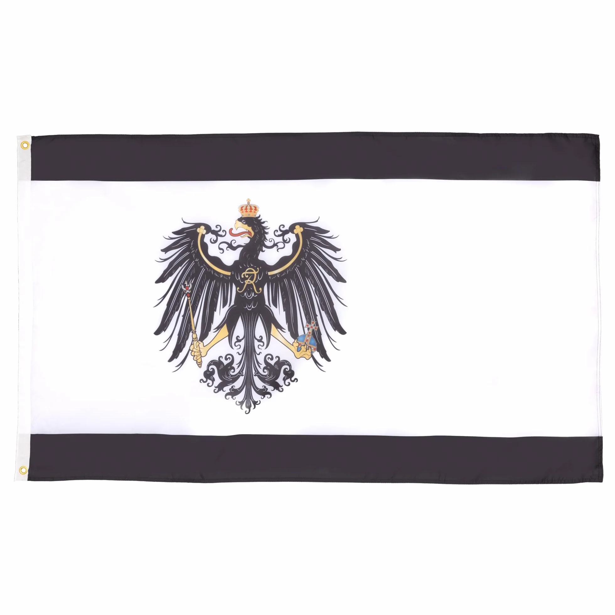 Drapeau Royaume de Prusse 1701-1918 avec Oeillets Métalliques, 150cm x 90cm