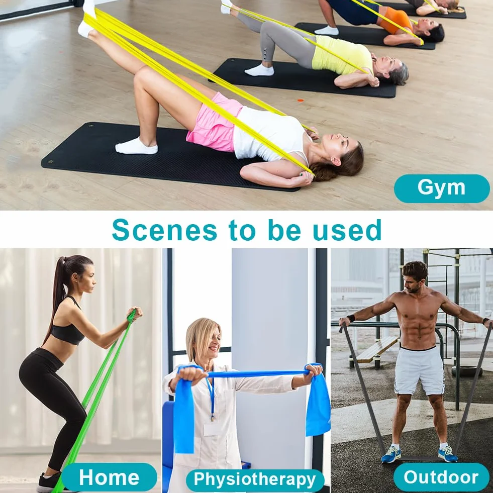 Flintronic Taśmy do fitnessu, taśmy oporowe o długości 1,5 m, grubość 3/4, do crossfitu, budowy mięśni, pilatesu, jogi, treningu siłowego
