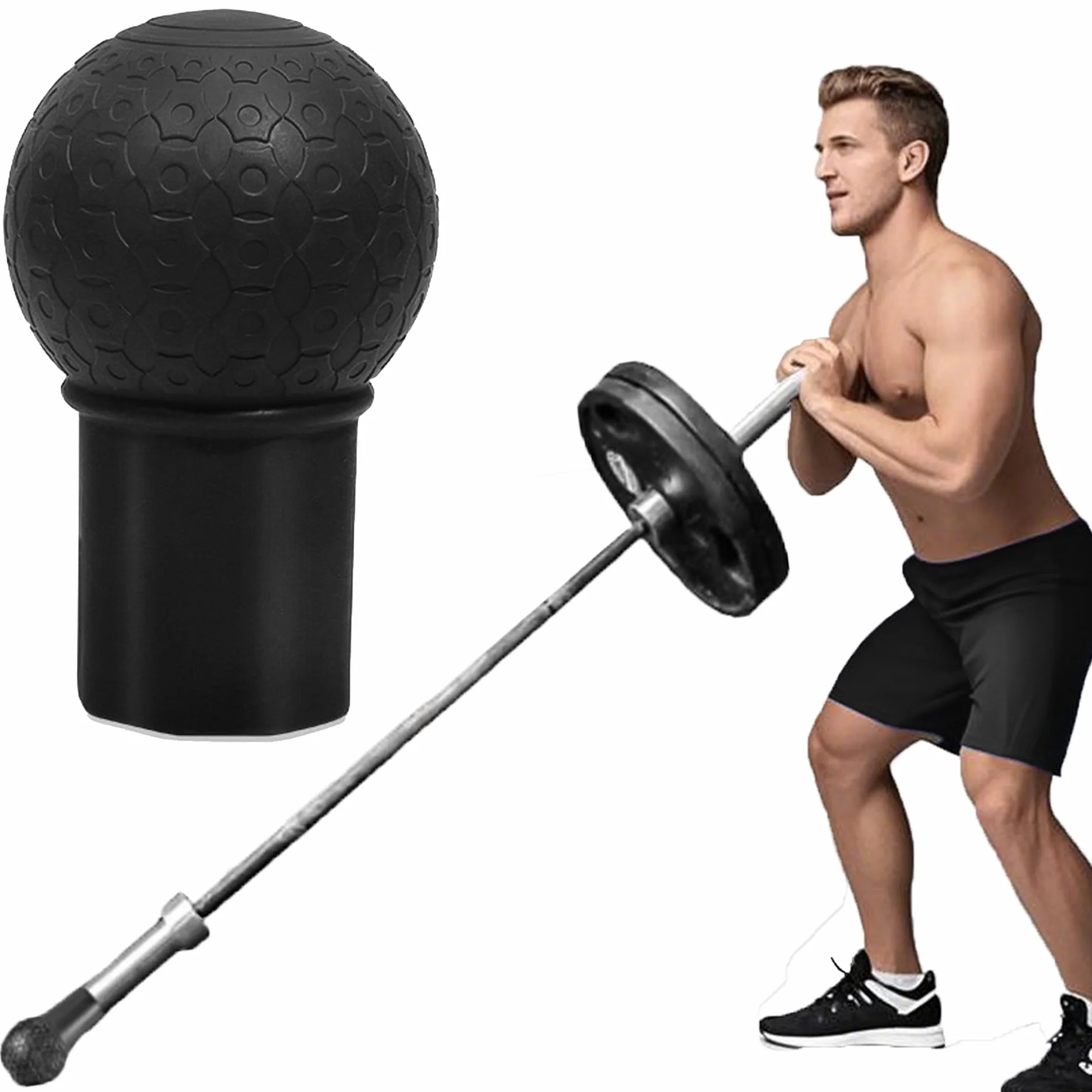 SUQ Landmine Attachment pasuje do 2" Olympia Bars, 360° obrotowy Barbell Bomb, guma, wytrzymała i łatwa w obsłudze, do Press Row, rotacji, Split Squat, Deadlift Bar