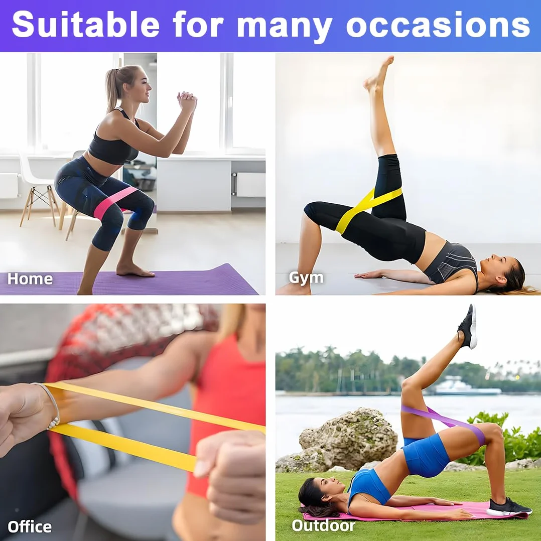 Taśmy oporowe do fitnessu, 5 poziomów oporu, elastyczne taśmy fitness do treningu we Włoszech, torba do noszenia do crossfitu, jogi, pilatesu