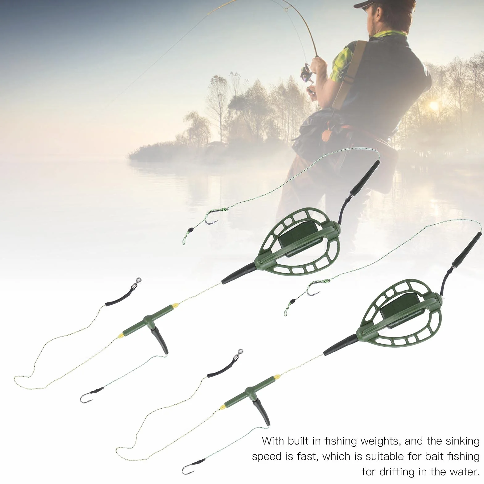2 Szt. Zestaw Podajników Wędkarskich Długa Linia Urządzenie do Zagnieżdżania Karpia Zestaw Wędkarski Karp Fishing Bait Feeder