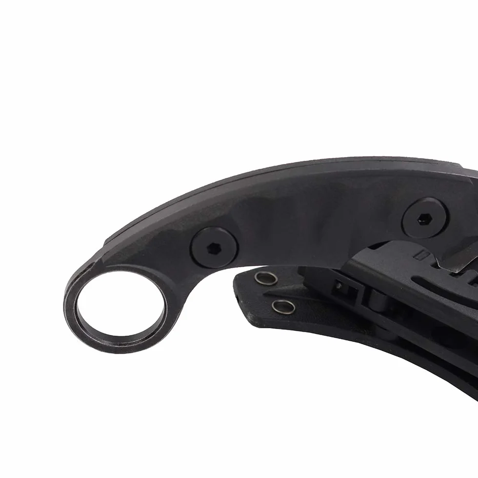MASALONG Outdoor Survival Claw nóż taktyczny z podwójnym ostrzem, ostre ostrze z pochwą (5CR Black Stone Wash Black Handle)