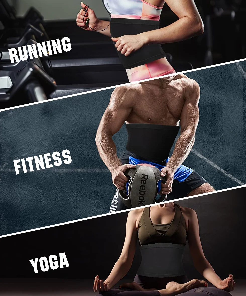 MoKo pas do pocenia się, regulowany pas wyszczuplający brzucha, męski i damski pas sportowy do fitnessu sauny odchudzającej fitness do jogi