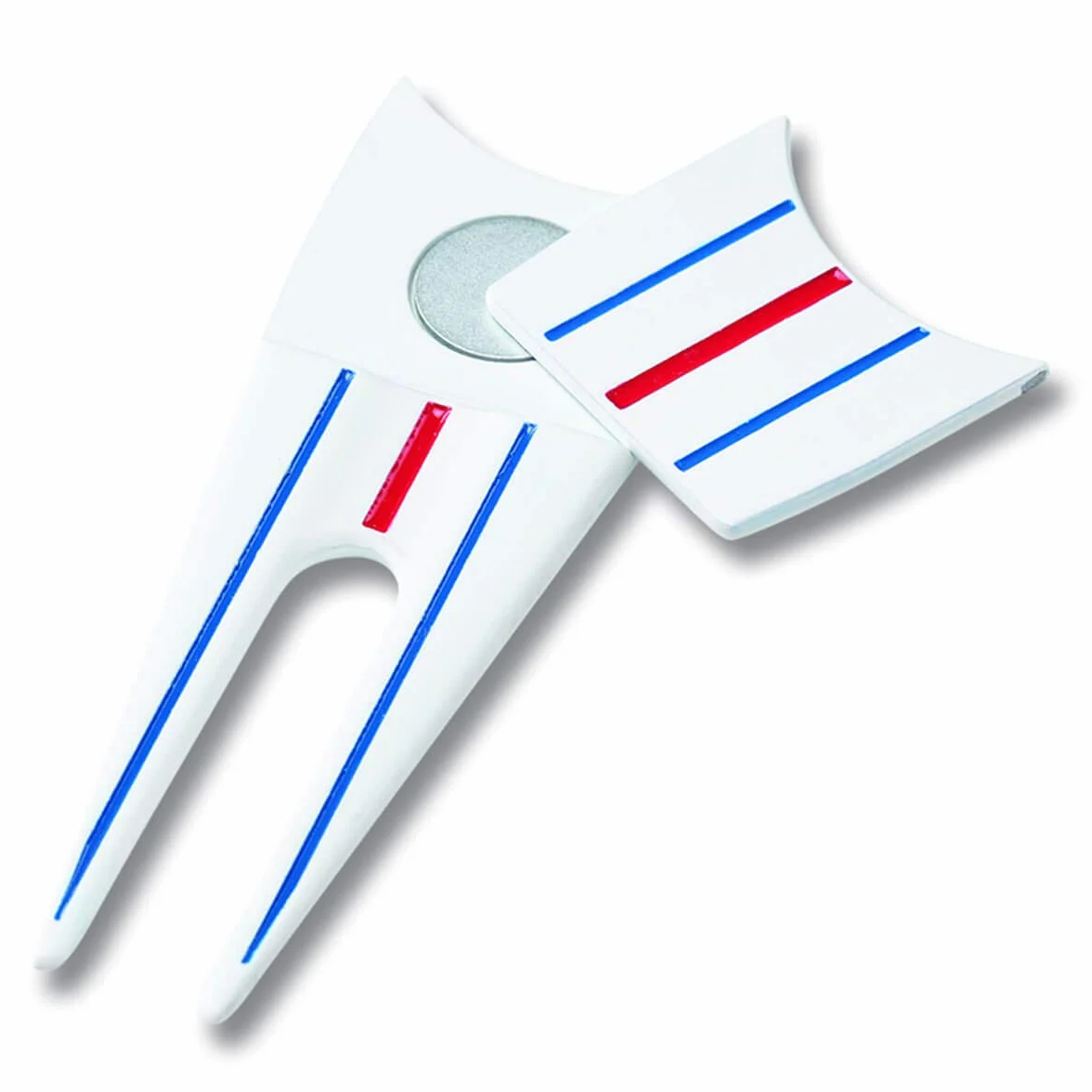 Callaway Golf Triple Track Divot Tool 2021, biały/niebieski/czerwony