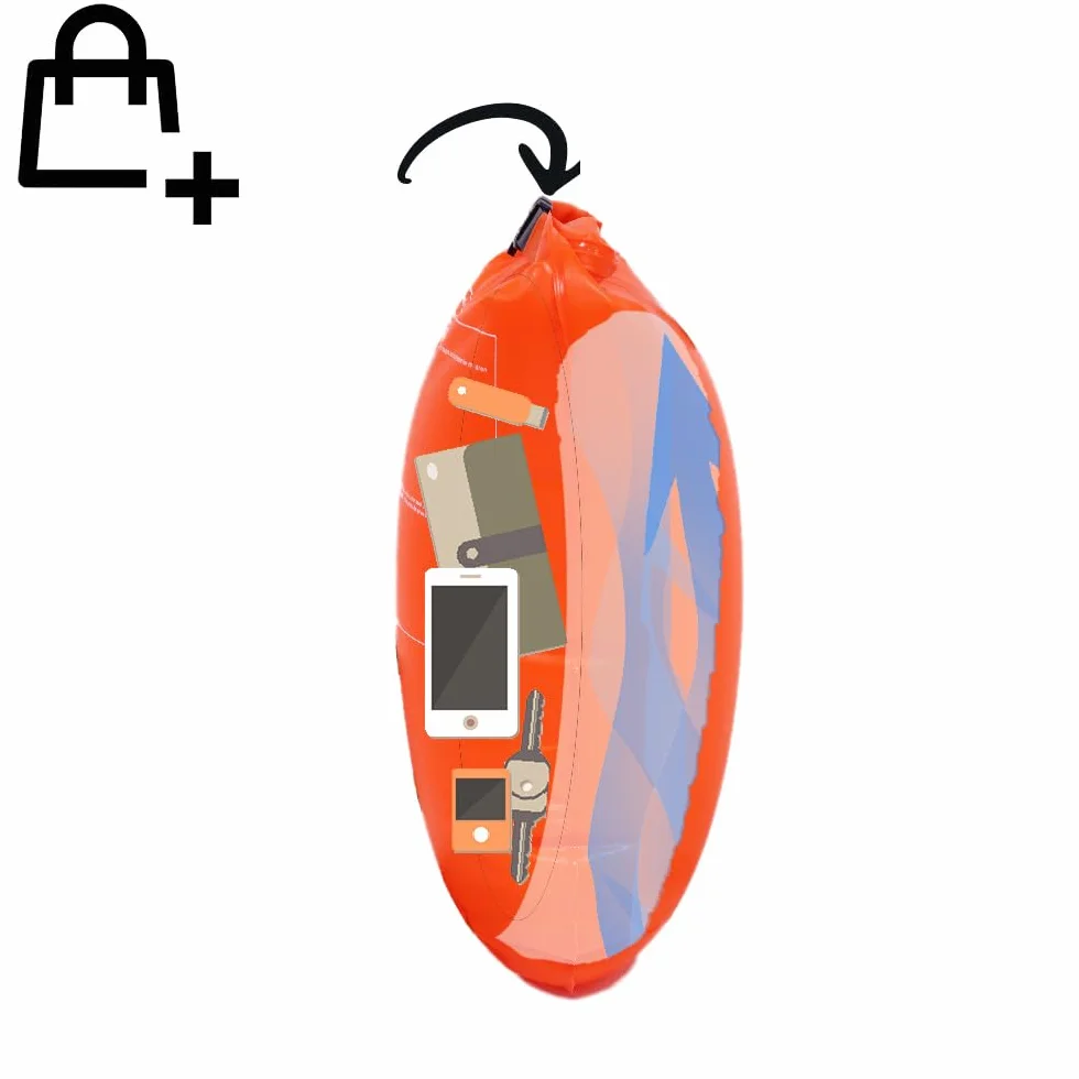 molti Boja do pływania 2 w 1, 15 l, 28 l, boja Pull Boja dla dorosłych, Baywatch Boja, pomarańczowa, bezpieczeństwo podczas pływania, na otwartej wodzie i triatlonie (BA003, pomarańczowy, 28 l)
