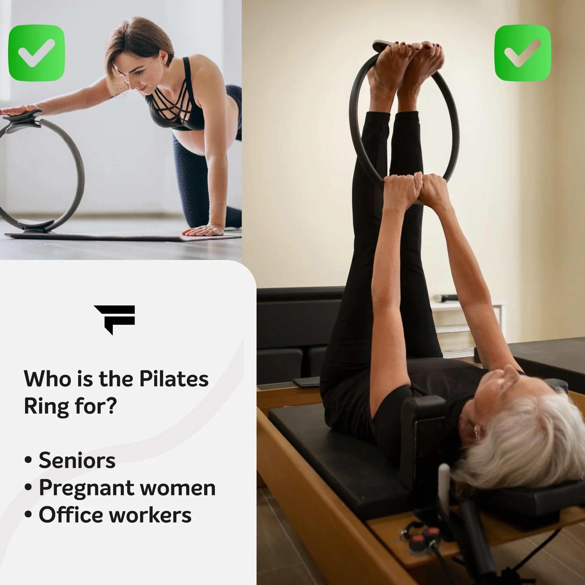 Fizyo pierścień do pilatesu z antypoślizgowymi uchwytami do wzmocnienia dna miednicy, brzucha i pleców obręcz do pilatesu Ø 38 cm, ring do pilatesu podwójnym uchwytem, pilates circle, obręcz do jogi