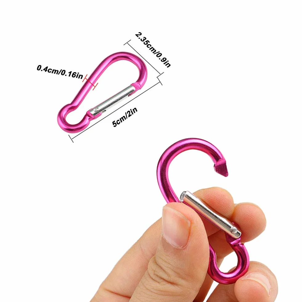 30 sztuk wielofunkcyjnego aluminiowego karabińczyka w kształcie tykwy, 5 cm mini karabińczyk, karabińczyk na zatrzask (nie do wspinaczki)
