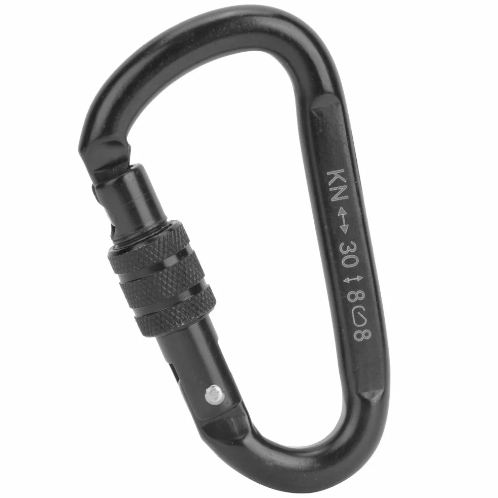 Keenso 30KN stal węglowa karabinek górski heavy duty czarny