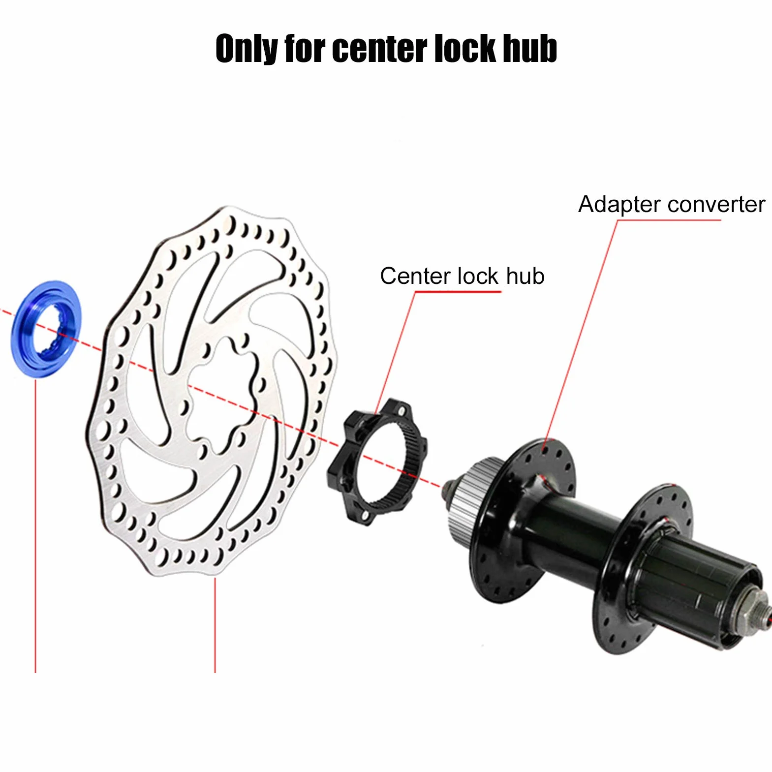 Adapter Wirnika Pasuje do Piasty Center Lock, Adapter Center Lock do 6-śrub do Mocowania i Adapterów do Rowerów Górskich Części do Hamulców