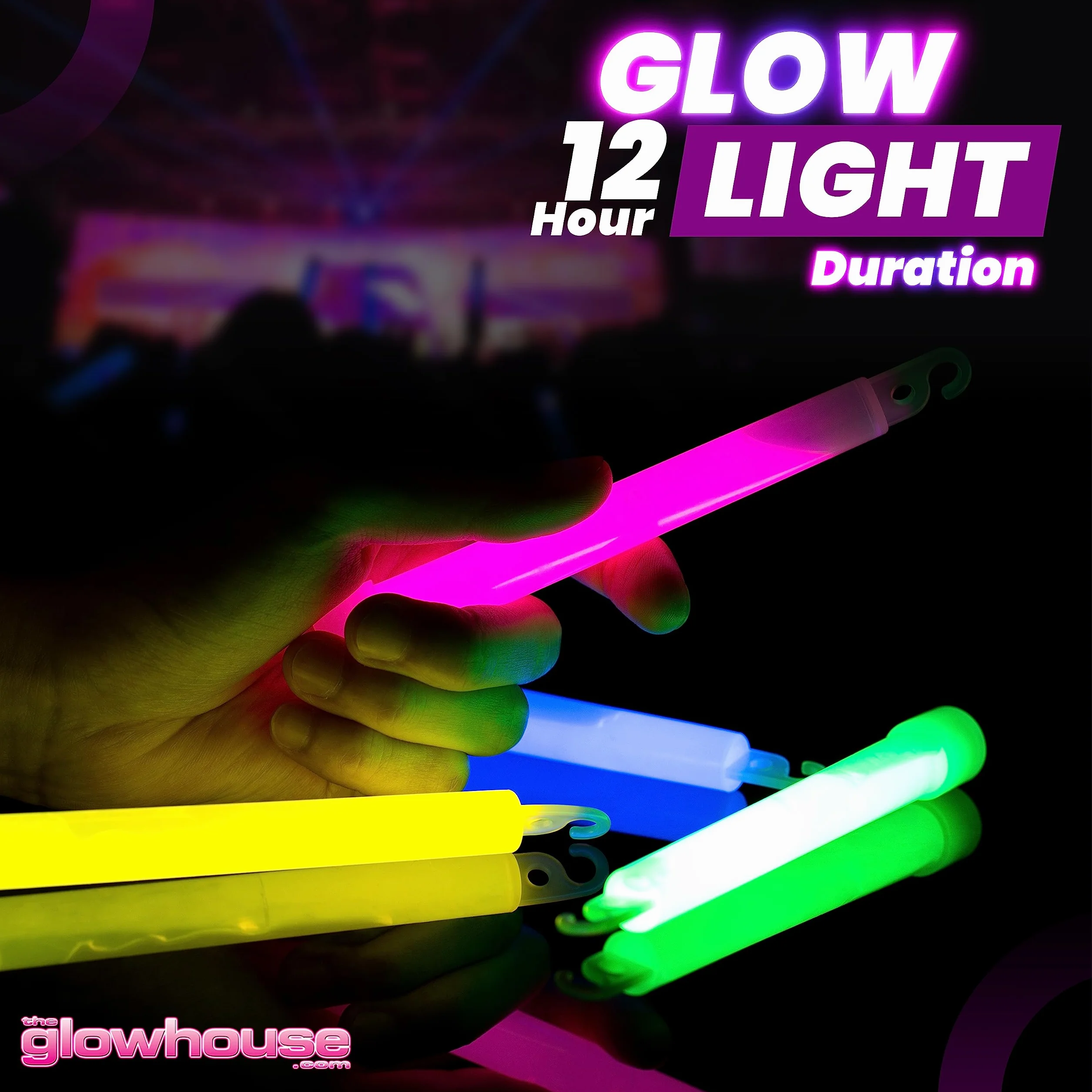 Glowhouse Lightstick Zestaw 10 świecących patyczków – 15 cm sytuacja awaryjna, ultra jasne patyczki świetlne z 12 godzin (zielone)