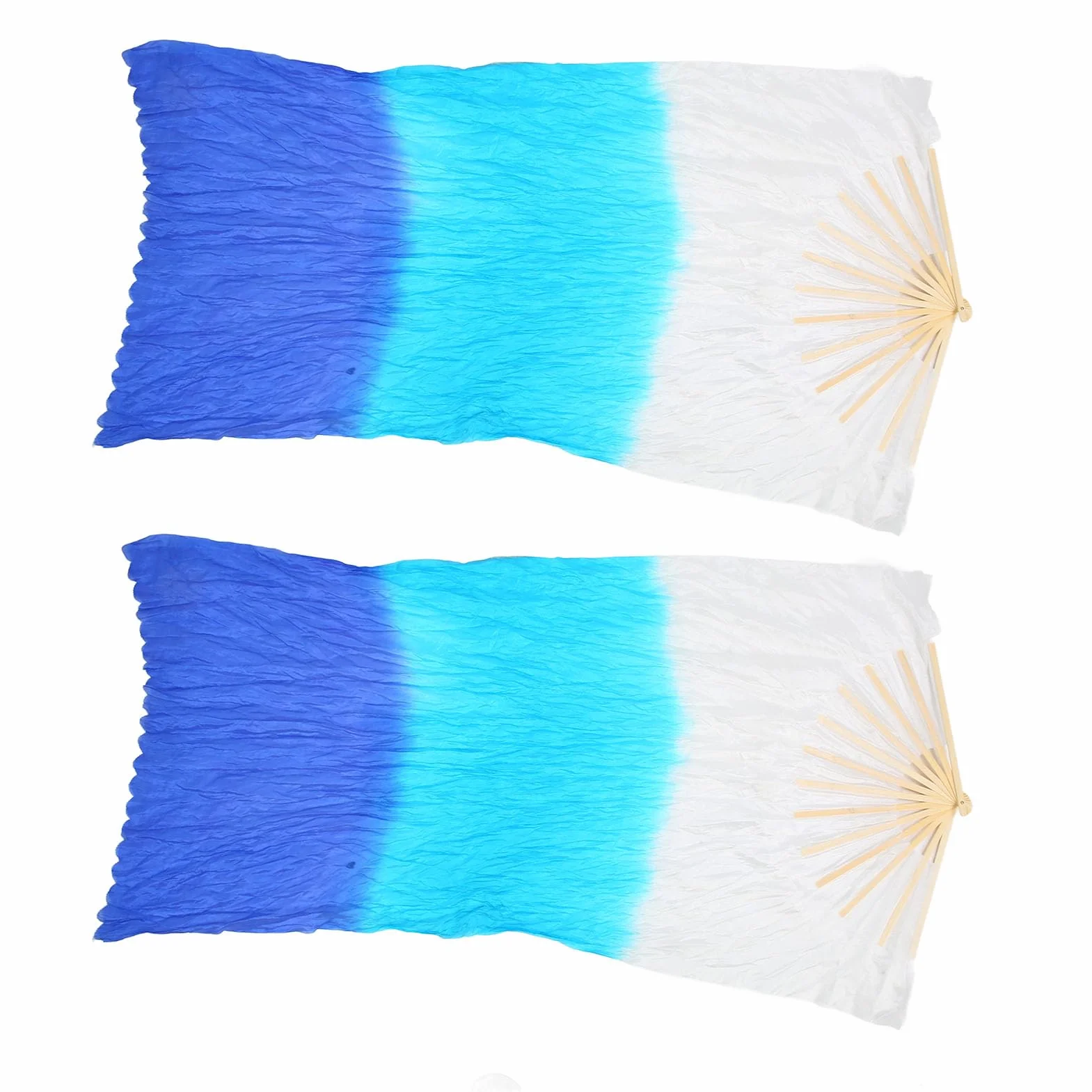 VGEBY Wachlarz Bambusowy Sztuczny Jedwab 1,5 M Tricolor Kwadratowy do Tańca Brzucha