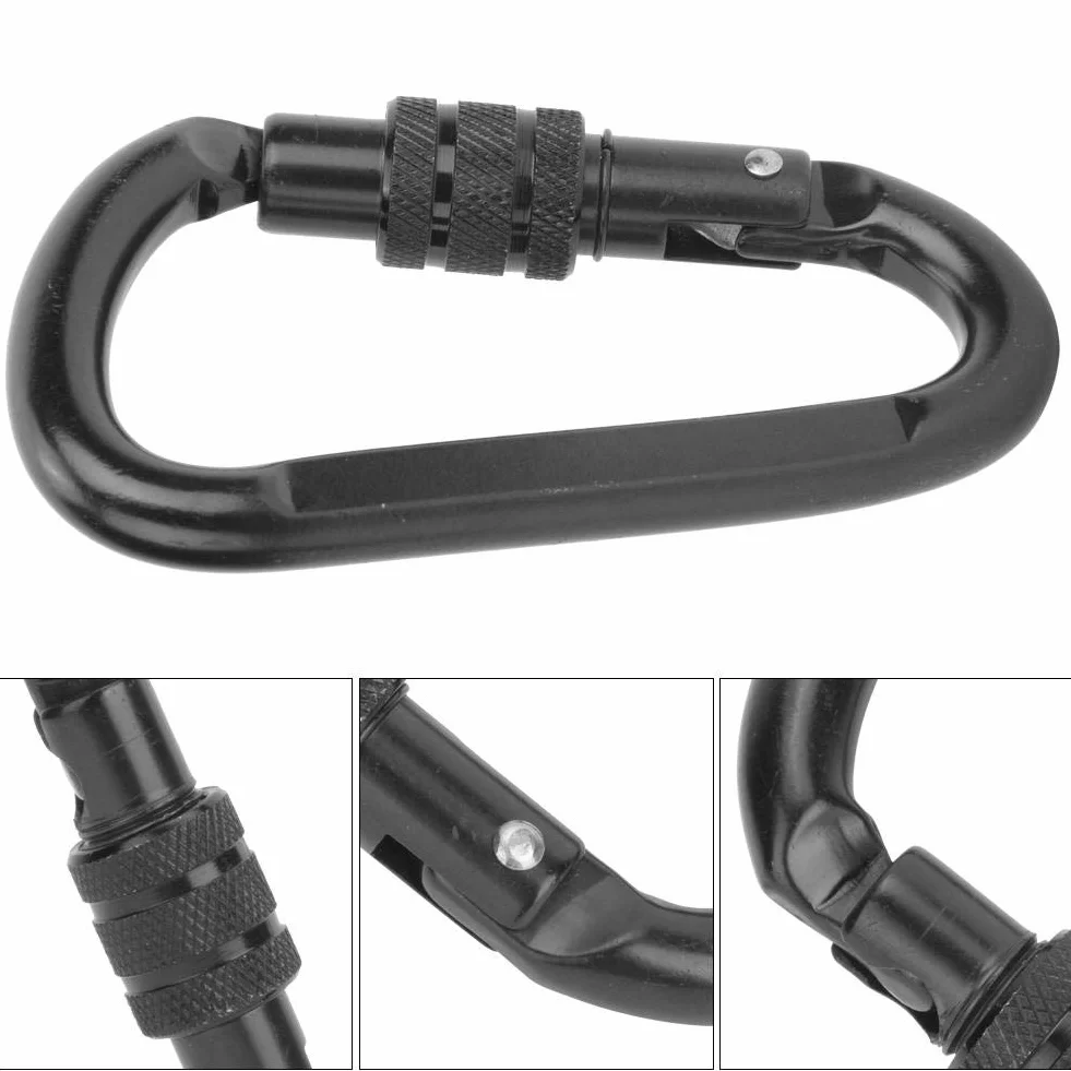 Keenso 30KN stal węglowa karabinek górski heavy duty czarny