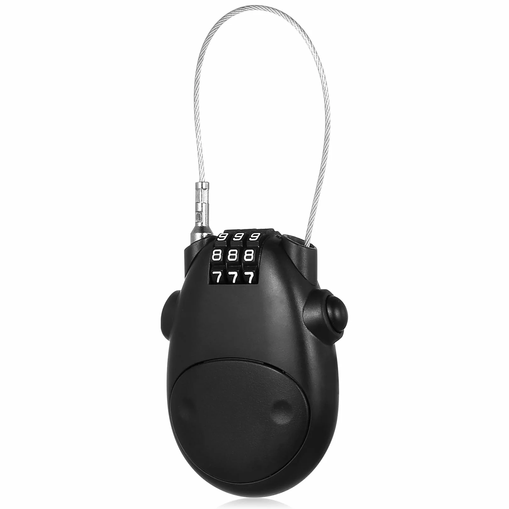 Zamek szyfrowy kabel 77 cm, chowana blokada kablowa do bagażu, walizki, plecaka