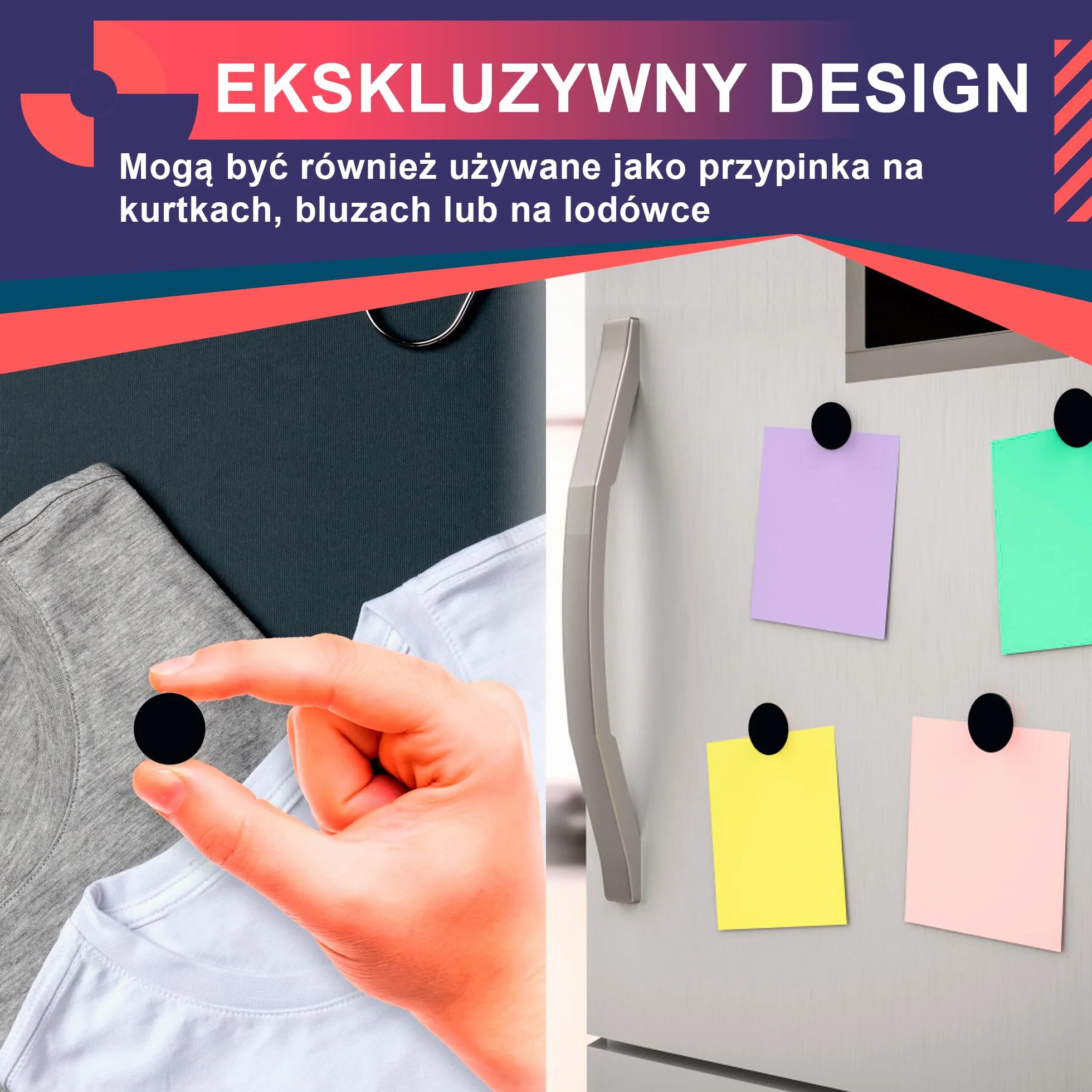Magnesy do numerów startowych - Zestaw 4 czarnych magnesów do biegania i triathlonu - Uchwyt na numer startowy bez agrafek - Akcesoria biegowe - Magnesy do numeru startowego