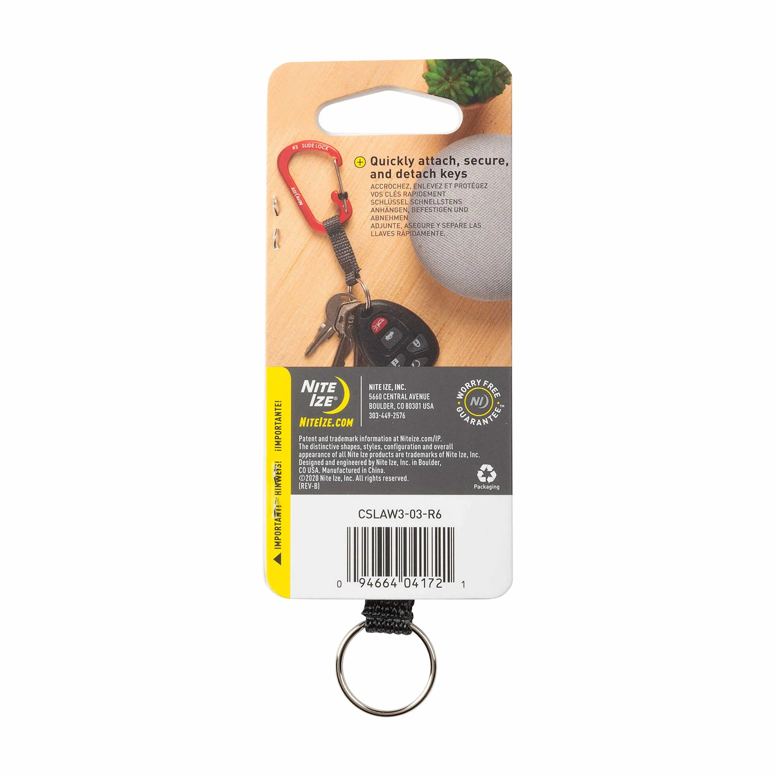 Nite Ize Breloczek do kluczy SlideLock - aluminiowy brelok do kluczy SlideLock - aluminium - niebieski, N/A