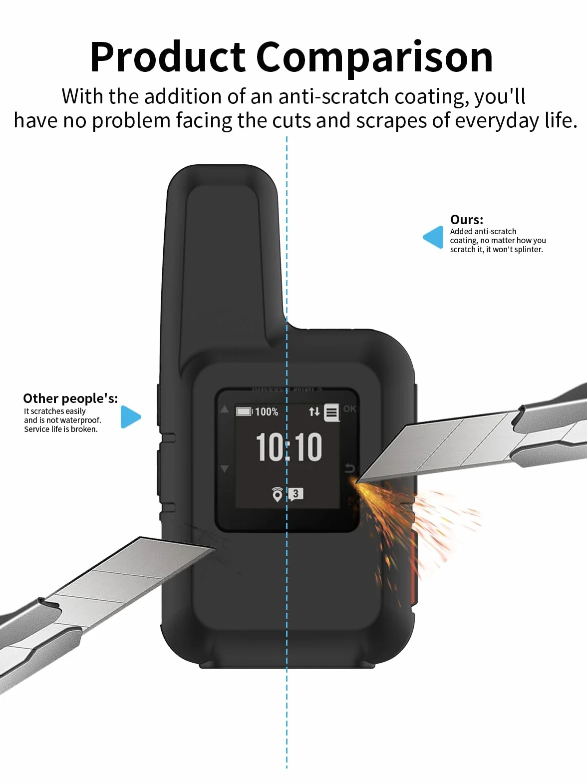 Etui do urządzenia łączności satelitarnej Garmin inReach Mini 2, silikonowe etui ochronne toergy z precyzyjnymi otworami – odporne na uderzenia, wodoodporne, wygodne w dotyku, czarne, 1 sztuka