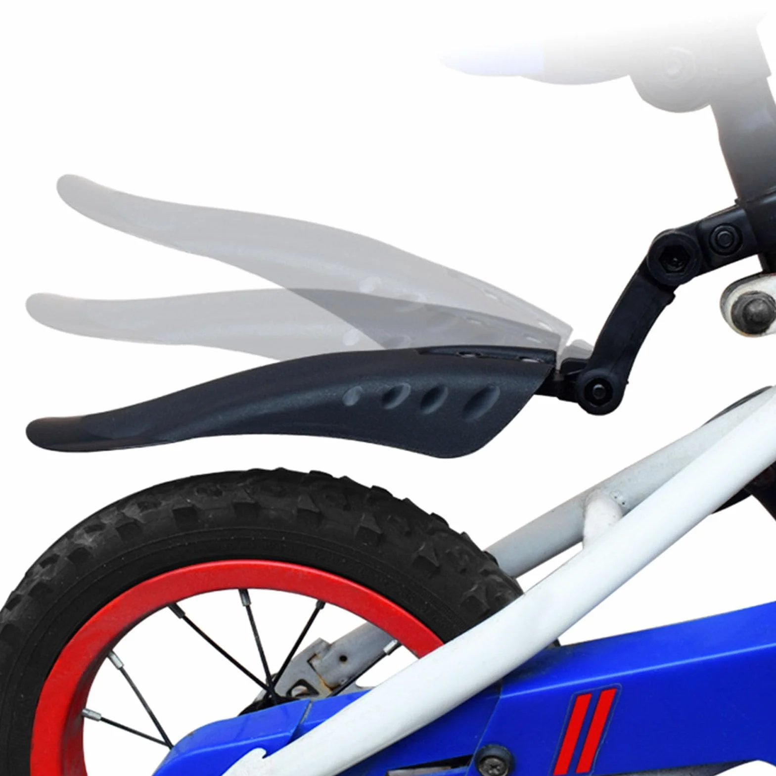 Błotnik rowerowy dla dzieci Tbest, uniwersalny błotnik przedni i tylny o regulowanej długości, ochrona opon do rowerów typu flat bike o kołach 12, 14, 16, 18 i 20 cali