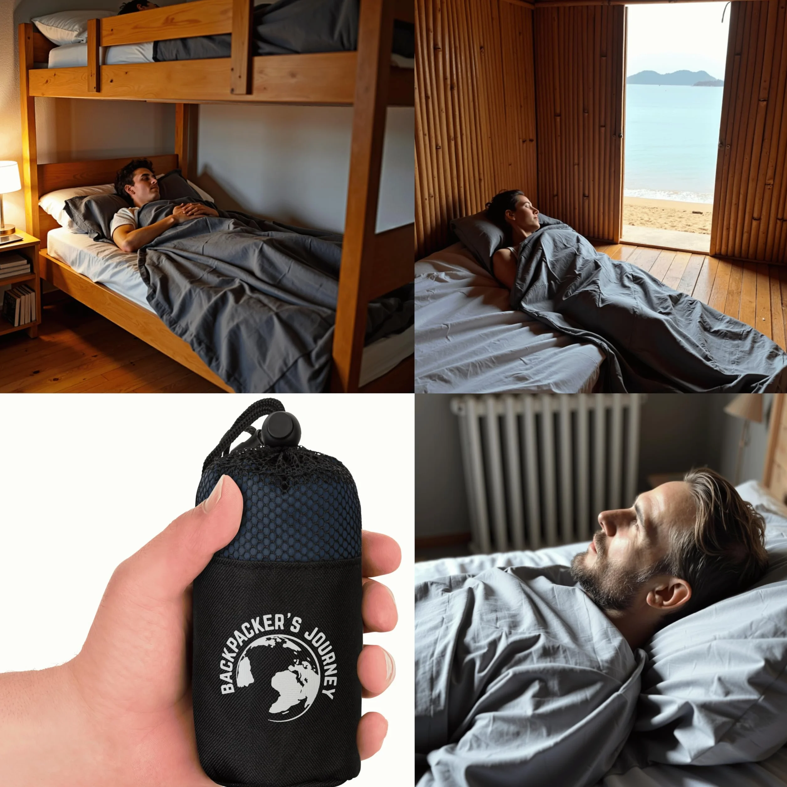 Backpacker's Journey Ultralekka wkładka do śpiwora w 100% z bawełny, 265 g, lekka wkładka do spania dla dorosłych, podróże, kemping i hostel (85 cm niebieski)