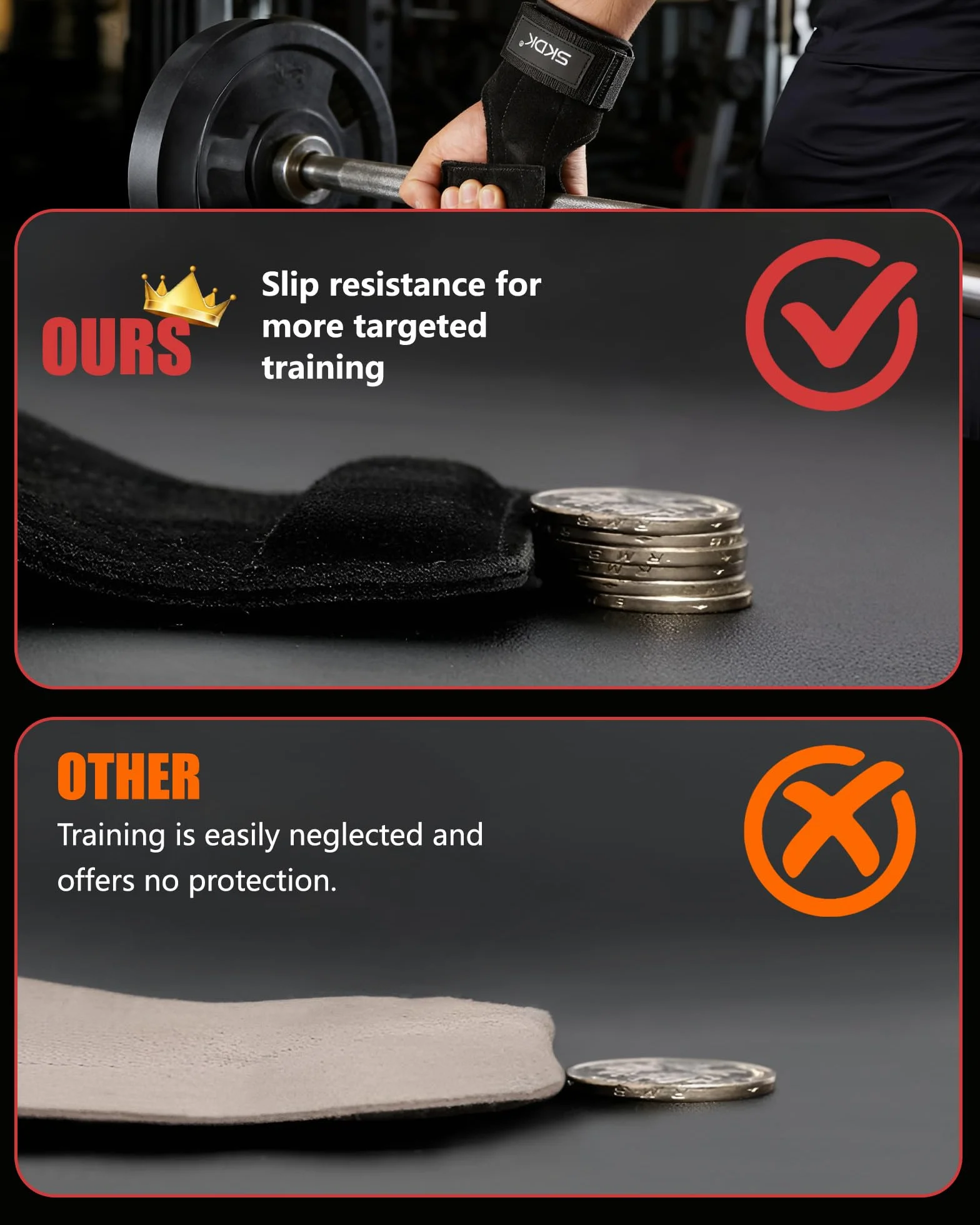 Paski Do Ćwiczeń, 1 Para Paski do Podnoszenia Ciężarów ze Skóry Bydlęcej Crossfit, do Podciągania, Martwego Ciągu i Wyciskania, Zaprojektowane do Treningu Siłowego, Unisex, Czarny