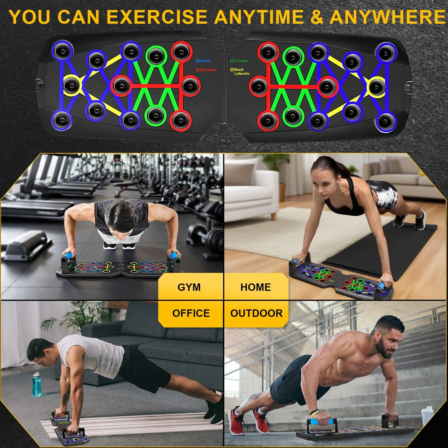 Flintronic Deska push-up 28 w 1 dla mężczyzn i kobiet