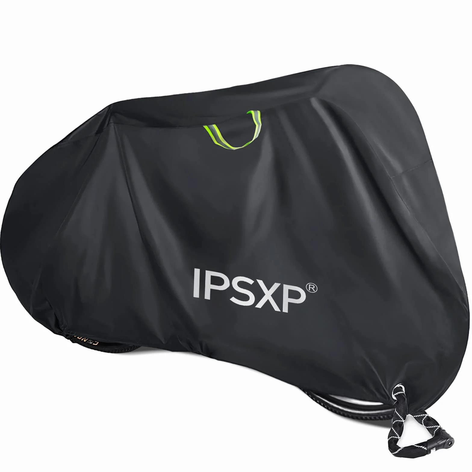IPSXP Pokrowiec na rower, ciężka tkanina Oxford 210D, wodoszczelna (208 x 112 x 76 cm, czarna, odporna na śnieg, kurz i promieniowanie UV, nadaje się do wszystkich typów rowerów