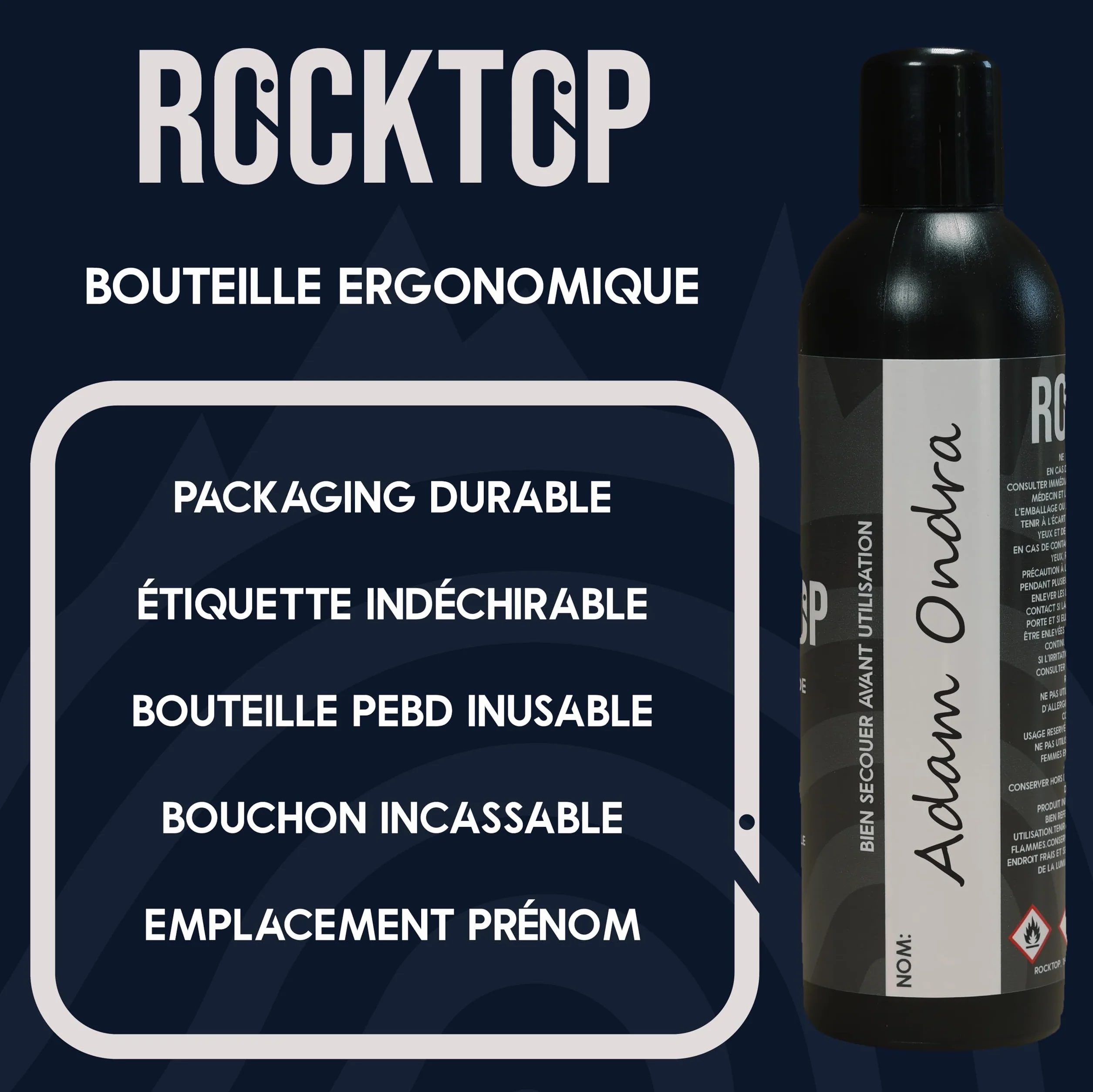 ROCK TOP Płynna kreda - Liquid Chalk - 200 ml - Wszystkie sporty - Wyprodukowano we Francji - Najlepszy chwyt - Płynna kreda - Wspinaczka wewnętrzna - Trening uliczny - Podnoszenie ciężarów - Crossfit