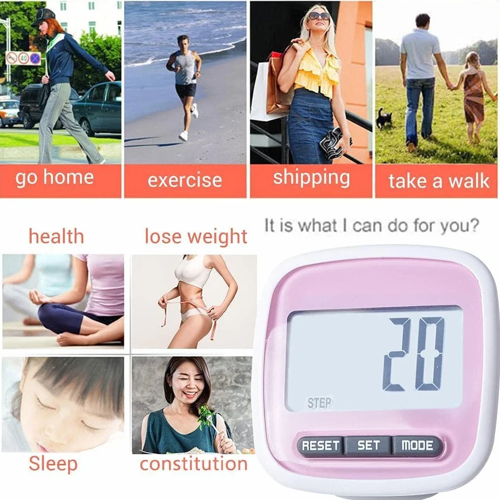Prosty Krokomierz, Chodzący 3D, Kroki, Stopnie, odległość i Kalorie z Ekranem Odpornym na Zarysowania, do Biegania, Fitness
