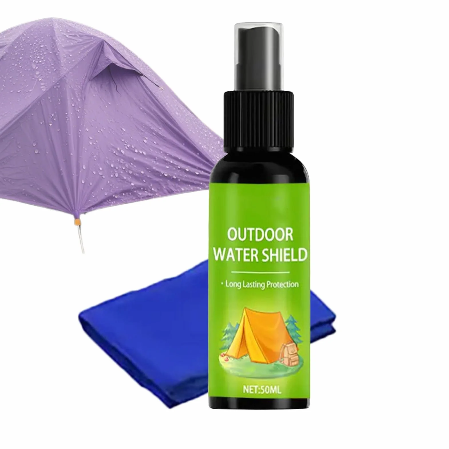 Tent wodoodporny spray – powłoka nano ochronna do sprzętu outdoorowego, patio i na kemping, z szybkoschnącą osłoną hydrofobową, materiałową osłoną do ogrodu, na wędrówki, lawn i w podróż