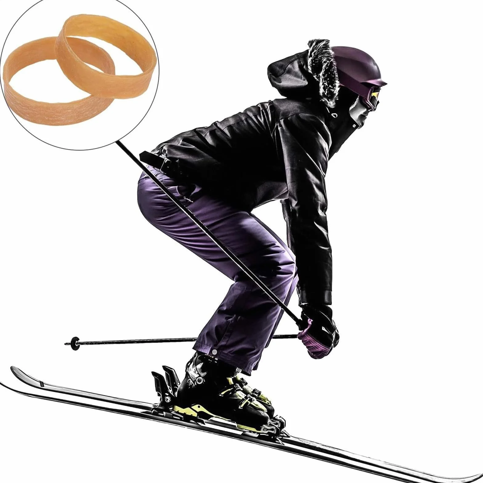 Gumki do wiązania narciarskiego, 20 x elastyczne paski narciarskie, guma o solidnej konstrukcji, paski do wiązania snowboardowego do zestawu tuningowego, akcesoria sportowe na świeżym powietrzu dla