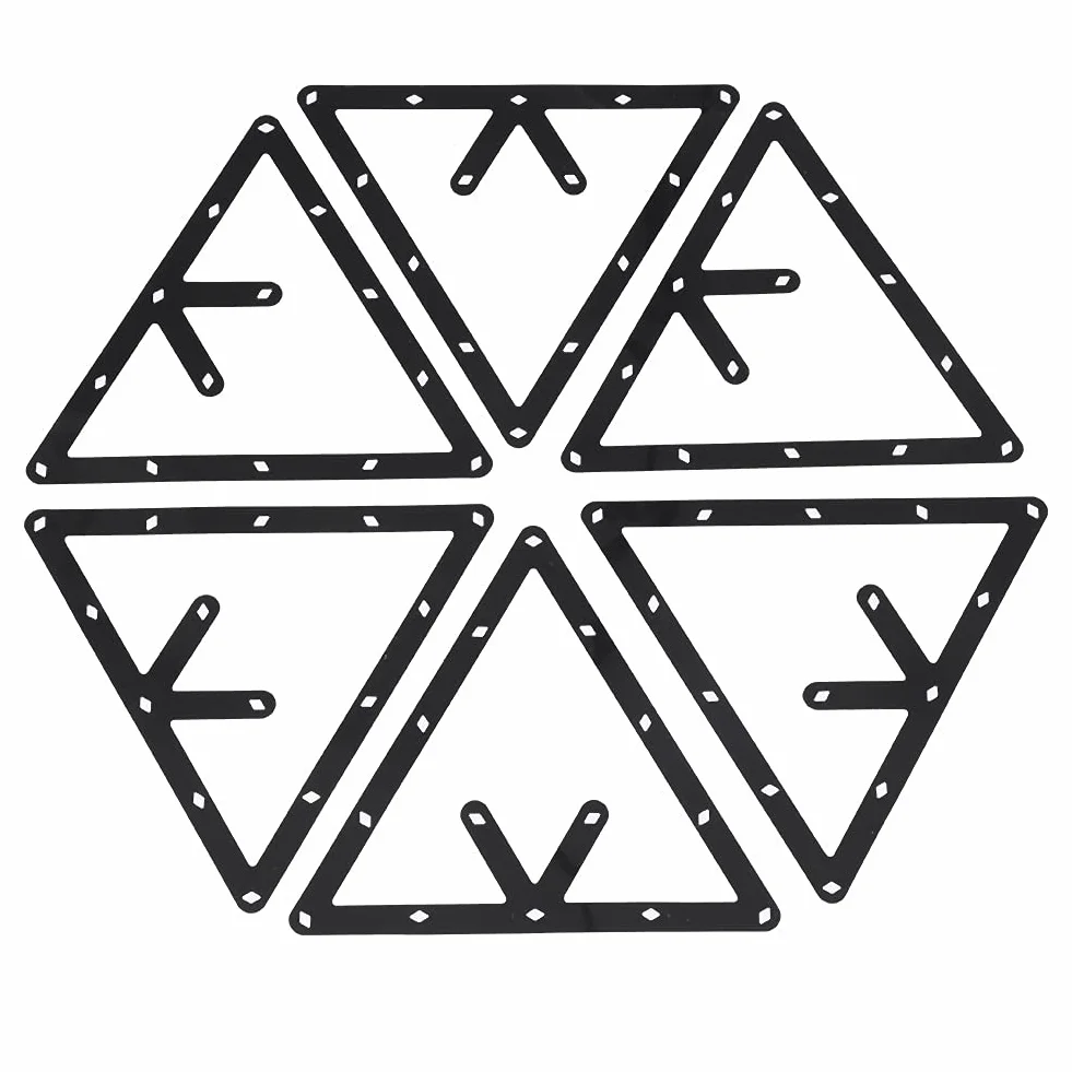 Niewidoczny Magiczny Stojak, Magiczny Stojak Bilardowy, Magiczny Stojak Bilardowy, Stojak Bilardowy Trójkąt Magnetyczny 6 Sztuk/Zestaw Stojak Bilardowy Czarny Trójkątny Uchwyt