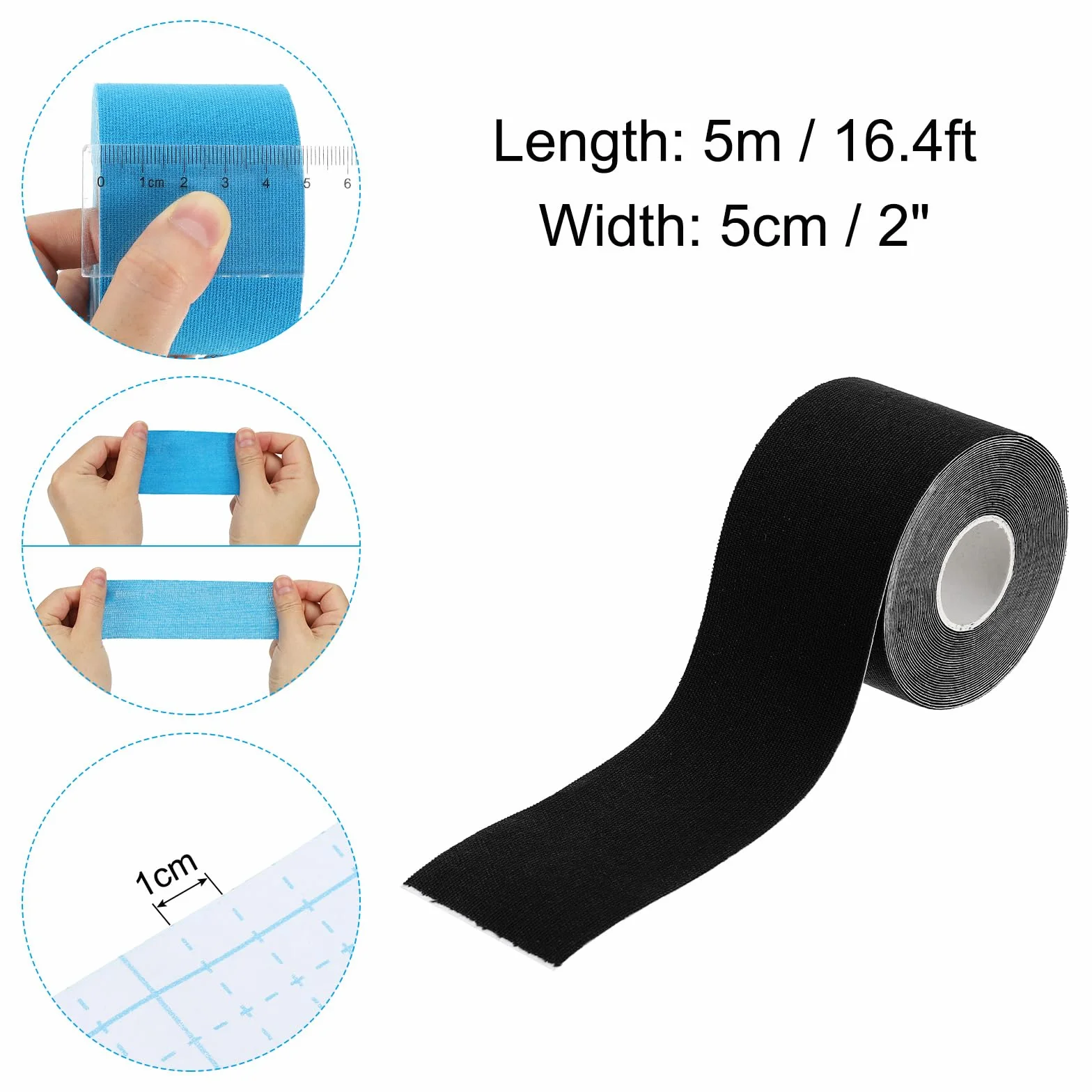 PATIKIL Taśma do obręczy aerial hoop 40 cm x 5 cm Athletic Tape Non-Slip Grip Tape Yoga Rig Sports Tape czarna