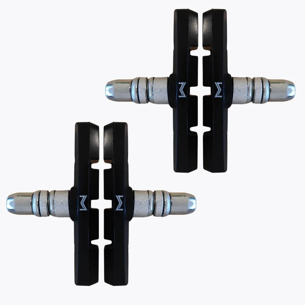 Manovella klocki hamulcowe V-Brake 70 mm (2 pary) – klocki hamulcowe do roweru do V-Brake, U-Brake i hamulca bocznego – kompatybilne z Shimano, Avid, Tektro, Sram – w zestawie mocowanie – czarne