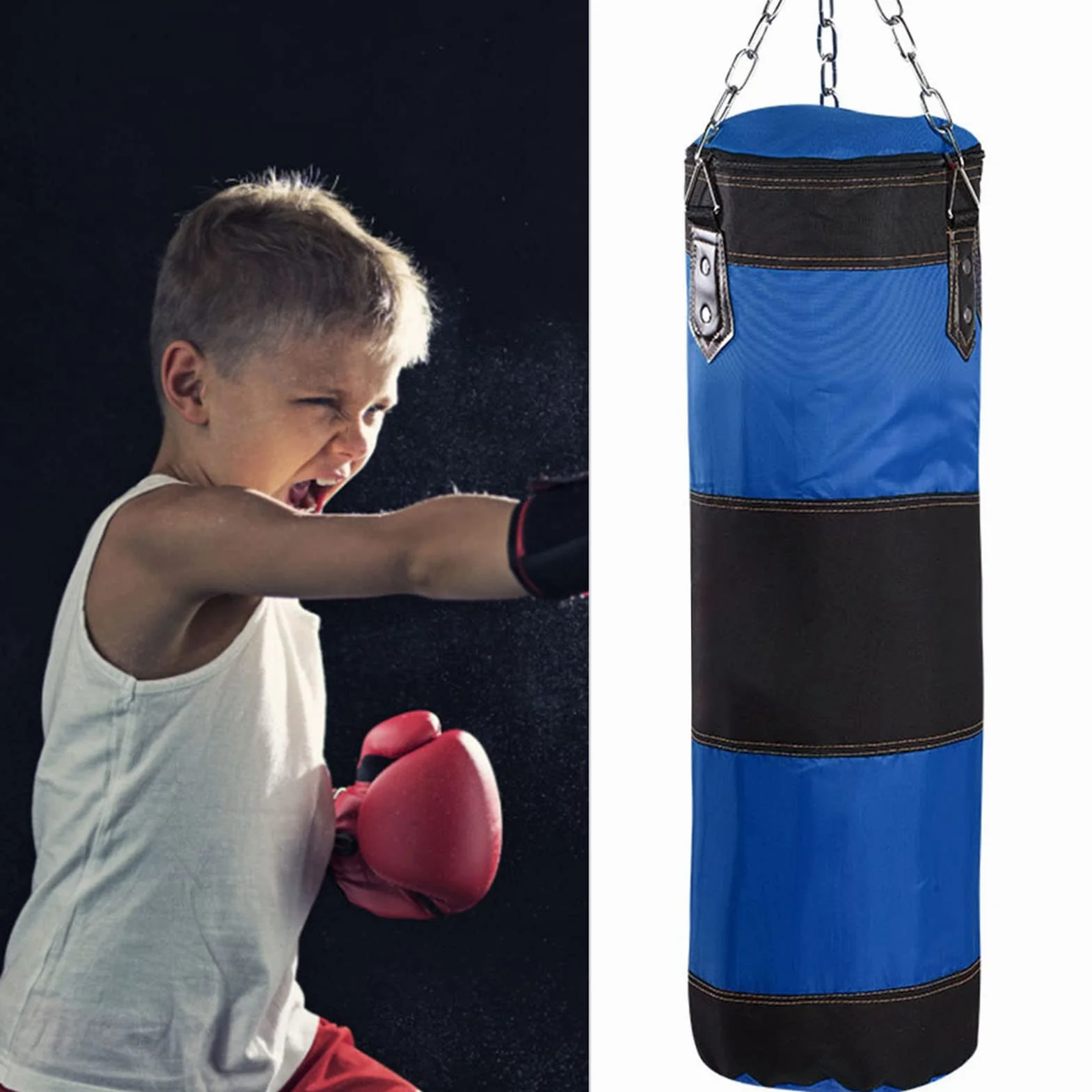 Worek Treningowy Wiszący dla Dzieci, Podwieszany do Sufitu Worek Treningowy Wypełniający Worek Treningowy Niewypełniony z łańcuchem Mocującym do MMA