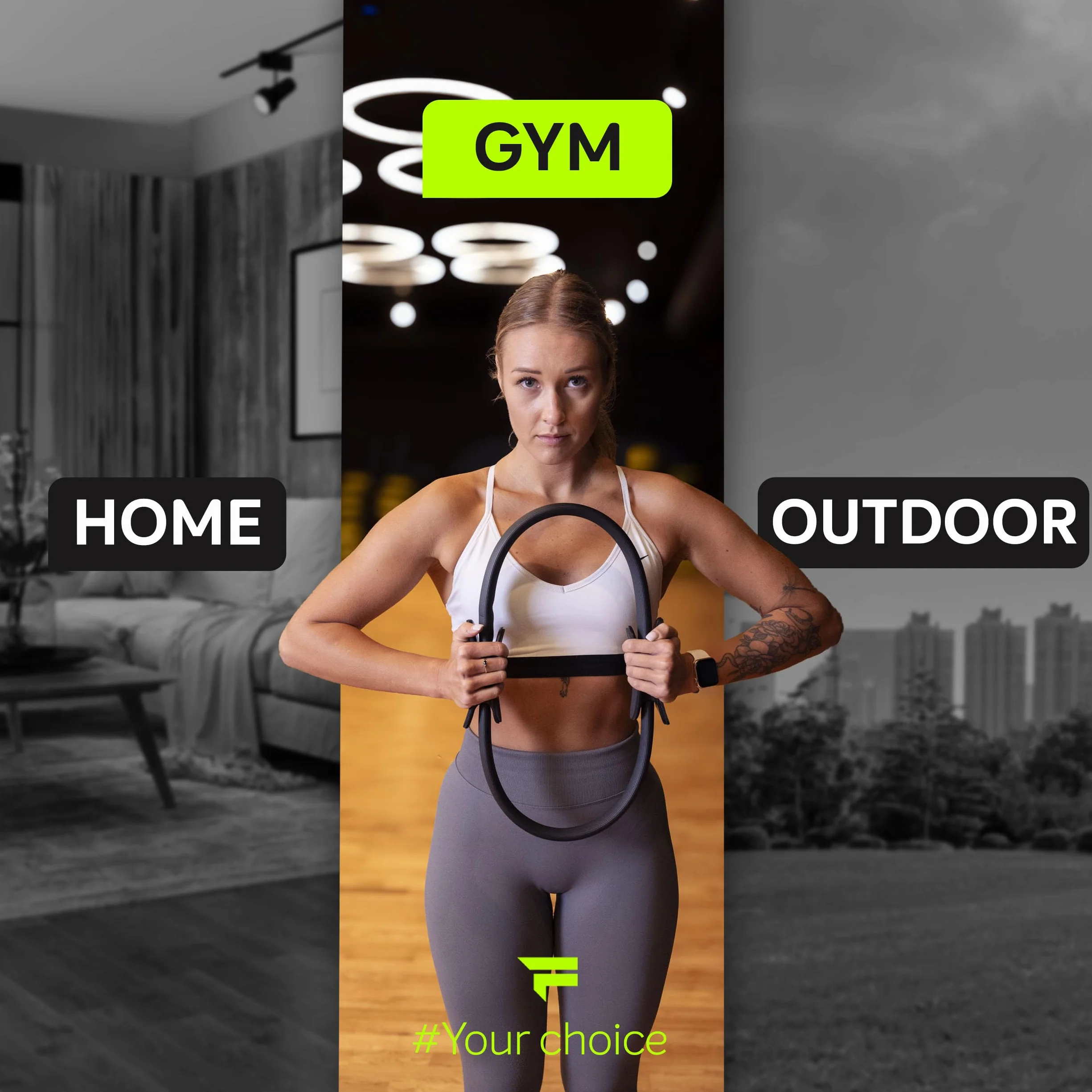 Fizyo pierścień do pilatesu z antypoślizgowymi uchwytami do wzmocnienia dna miednicy, brzucha i pleców obręcz do pilatesu Ø 38 cm, ring do pilatesu podwójnym uchwytem, pilates circle, obręcz do jogi