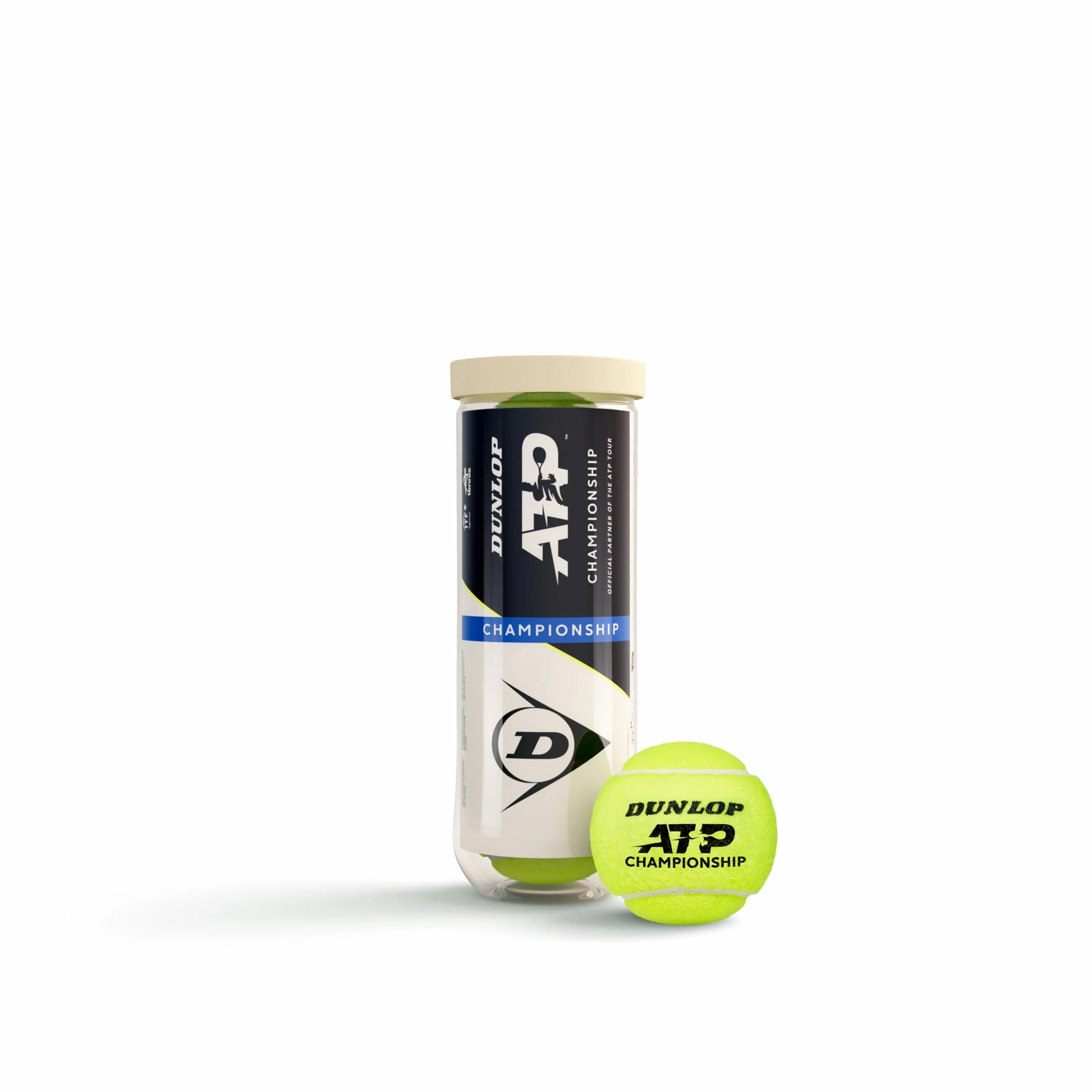 DUNLOP Piłka tenisowa ATP Championship – na piasek, twarde boisko i trawnik (3 piłki)