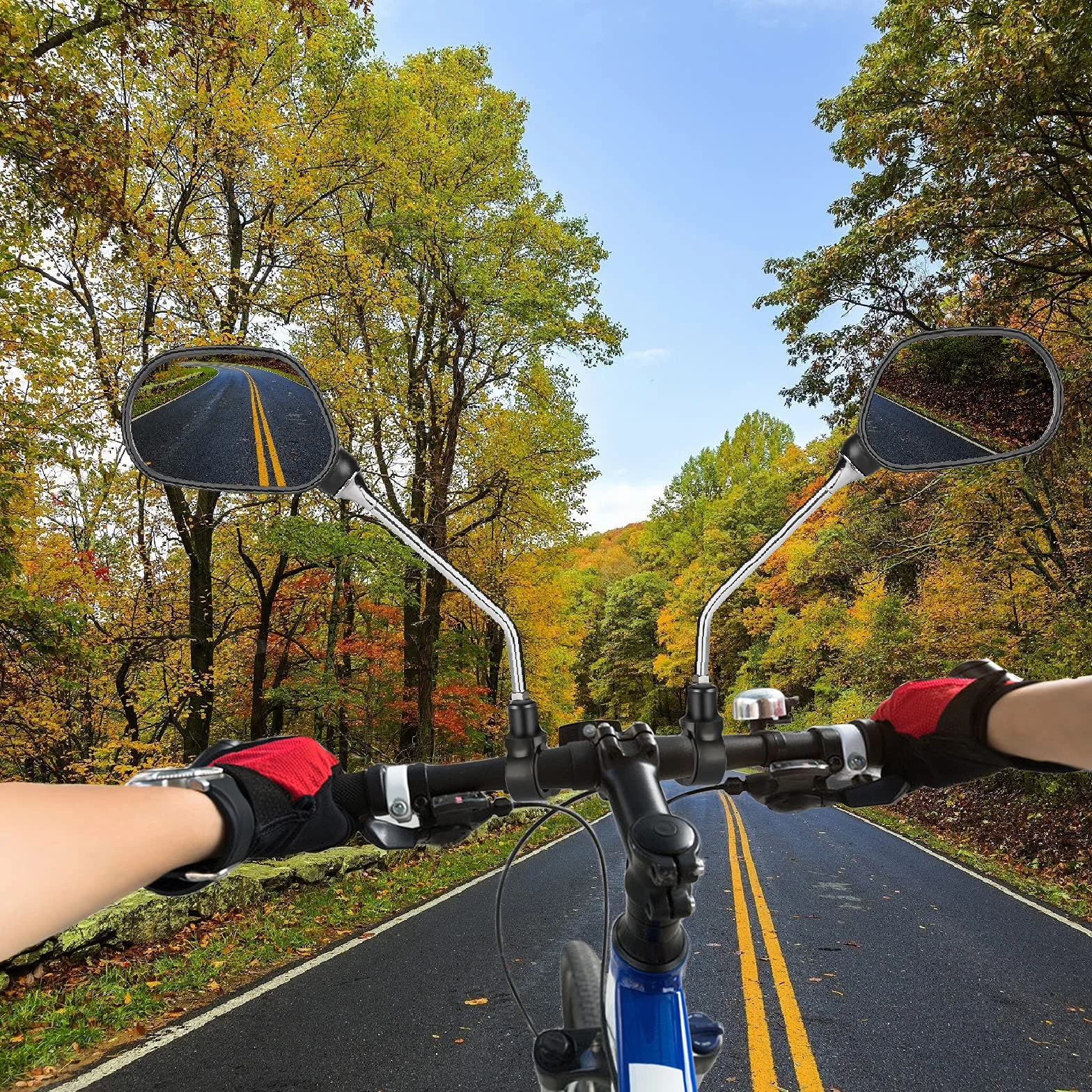 Yizhet 2 sztuki lusterek rowerowych, lusterko boczne, regulacja 360°, do montażu po lewej i prawej stronie, roweru, motocykla, roweru elektrycznego