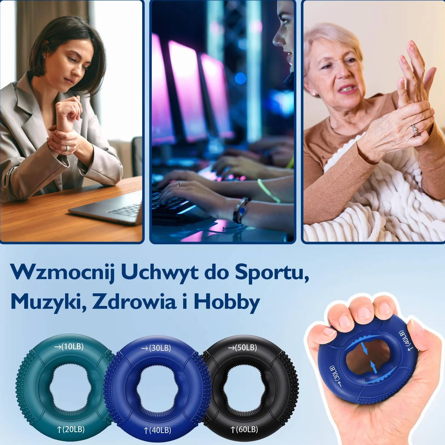 FitBeast Trener siły chwytu 9-częściowy zestaw wzmacniacz przedramienia