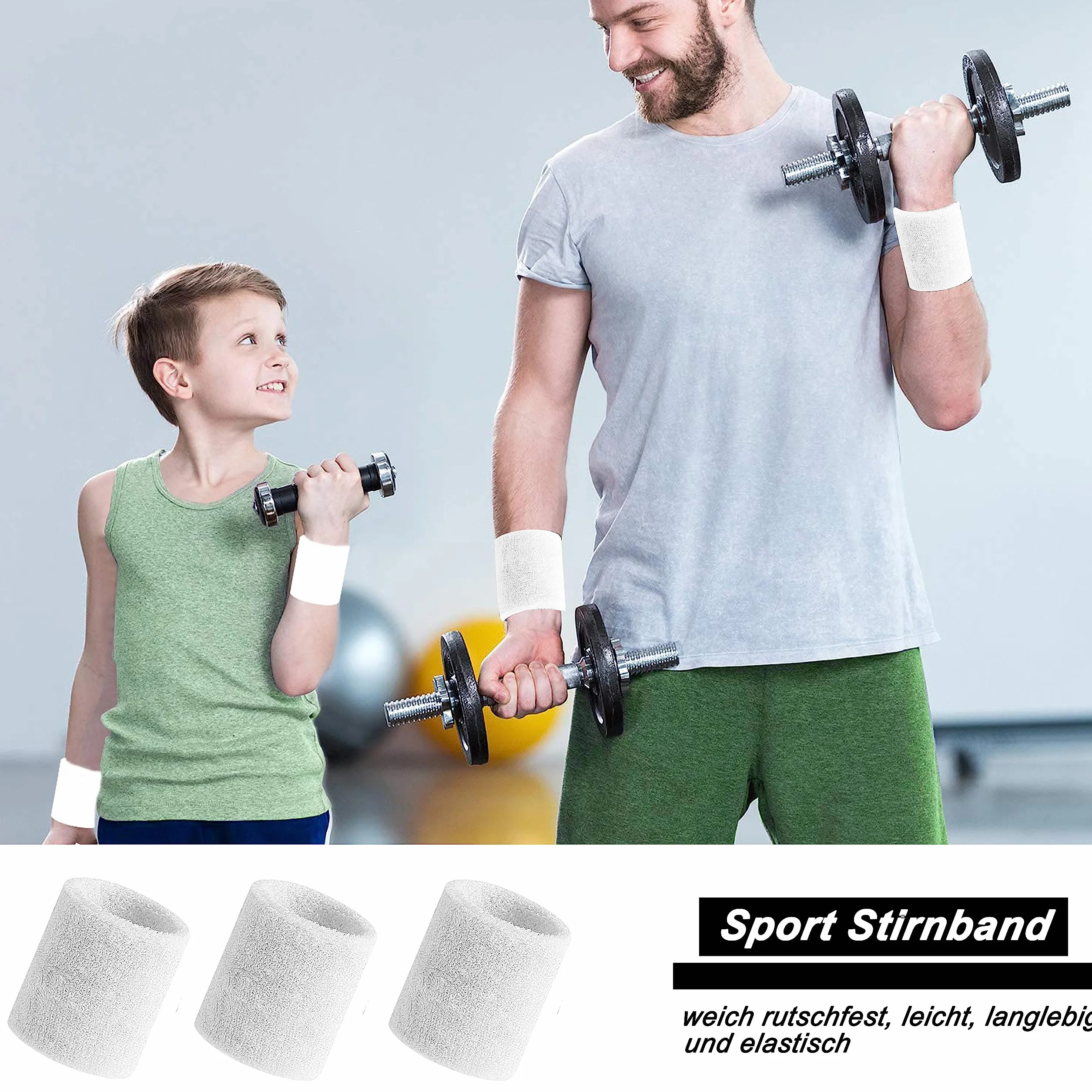 Opaska przeciwpotowa, 6 sztuk sportowych opasek na nadgarstek, oddychająca opaska przeciwpotowa na nadgarstek, opaska fitness, do tenisa, koszykówki, piłki nożnej, biegania