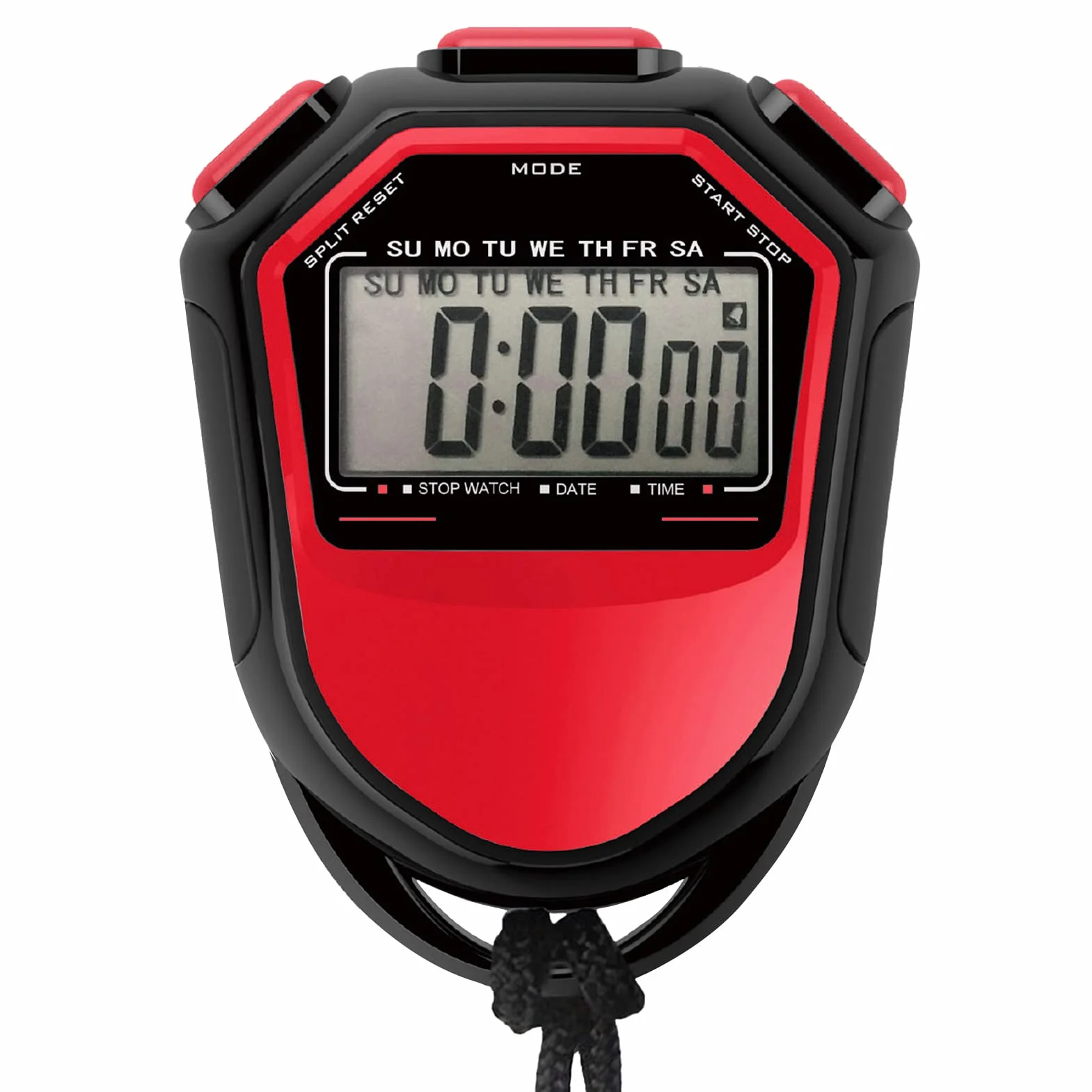 Wodoodporny zegarek S cyfrowy ręczny LCD timer chronograf sportowy licznik z paskiem do pływania, biegania, treningu piłki nożnej