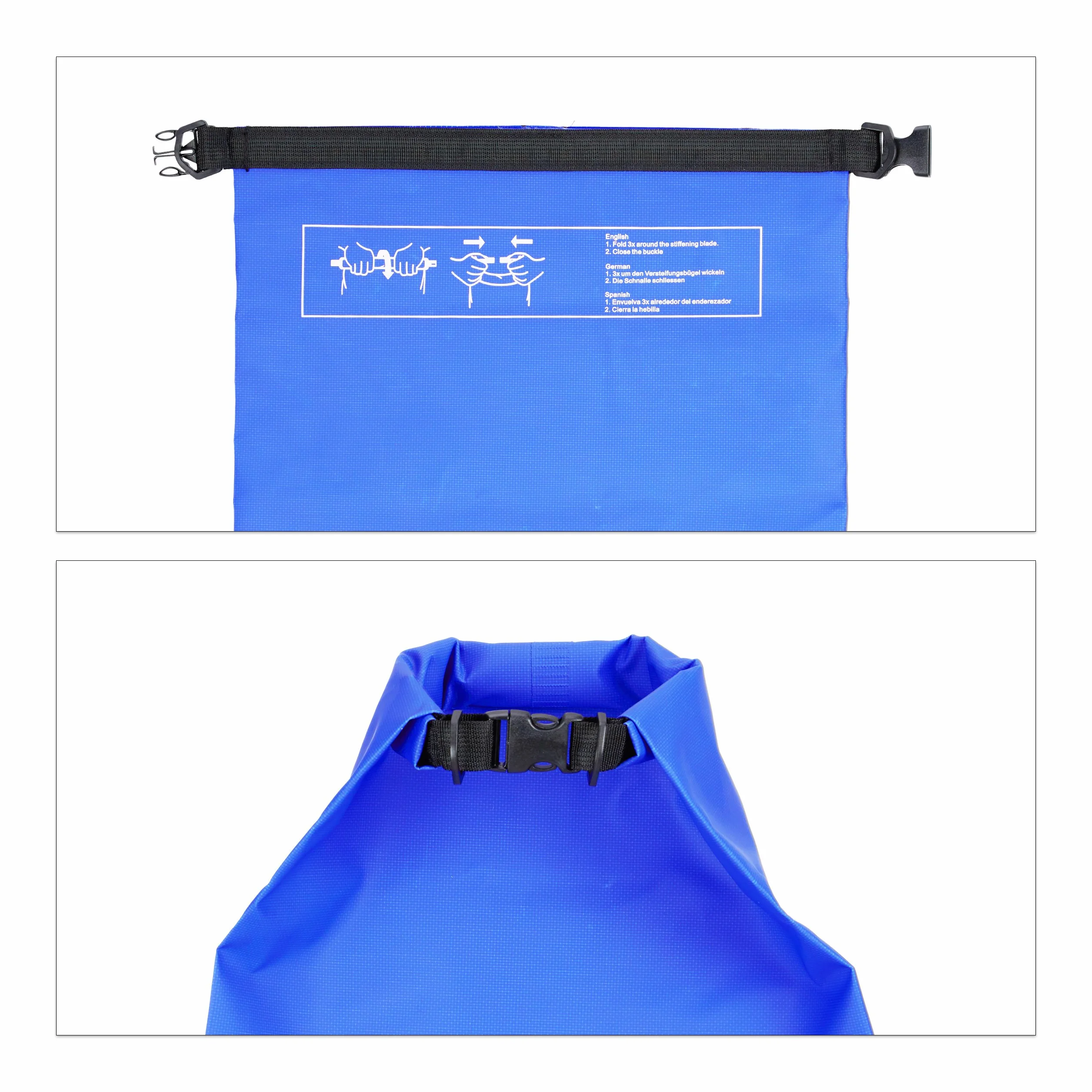 Relaxdays Ocean Pack 10 l, wodoszczelna torba Dry Bag, ultralekki worek do żeglowania, raftingu, jazdy na nartach