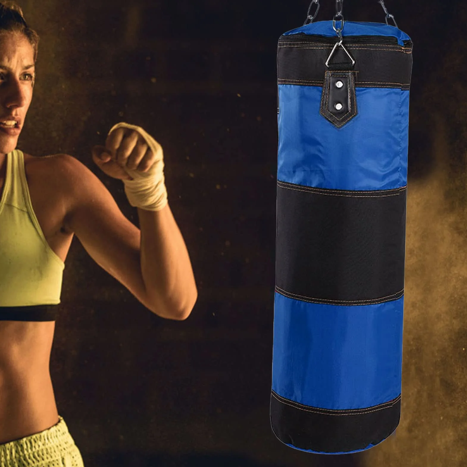 Worek Treningowy Wiszący dla Dzieci, Podwieszany do Sufitu Worek Treningowy Wypełniający Worek Treningowy Niewypełniony z łańcuchem Mocującym do MMA