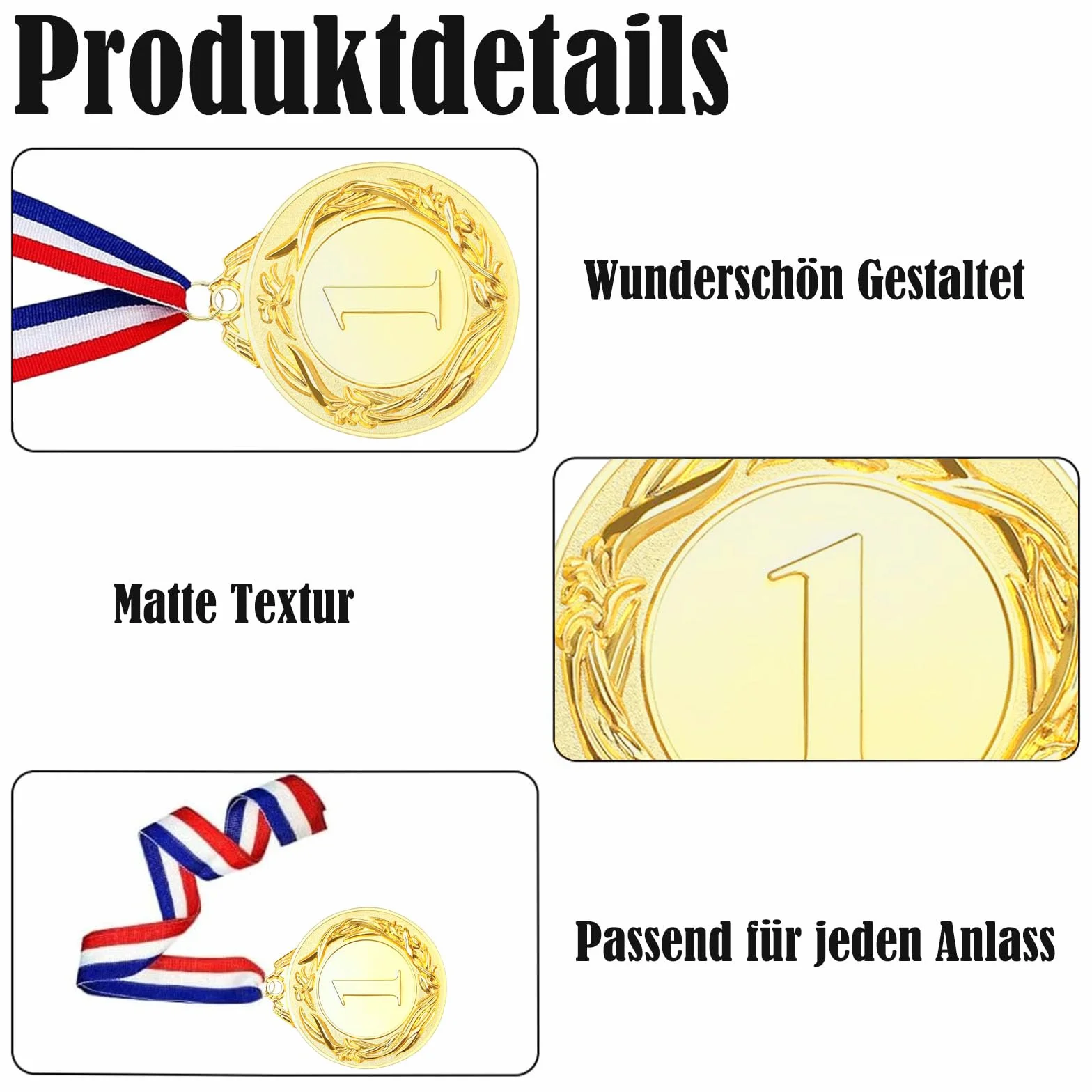 Złoty medal olimpijski z brązowym medalem na szyję, średnica 5,0 cm