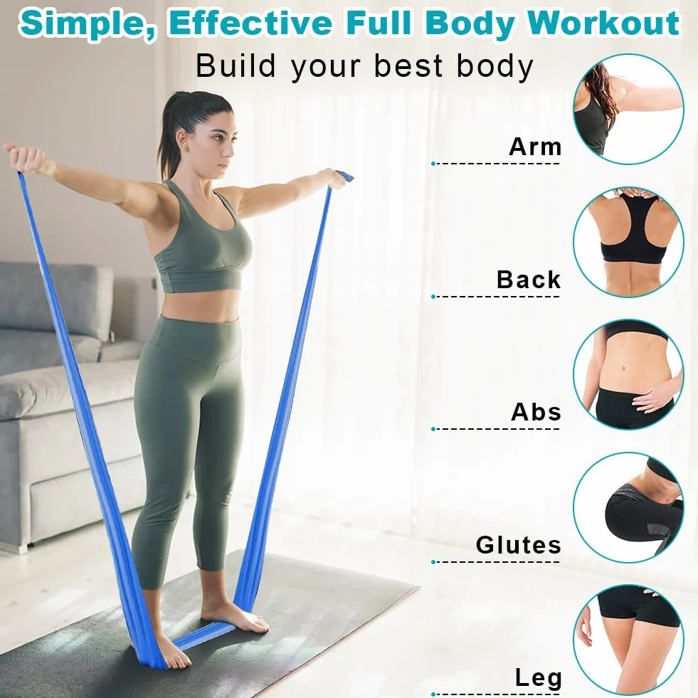 Flintronic Taśmy do fitnessu, taśmy oporowe o długości 1,5 m, grubość 3/4, do crossfitu, budowy mięśni, pilatesu, jogi, treningu siłowego