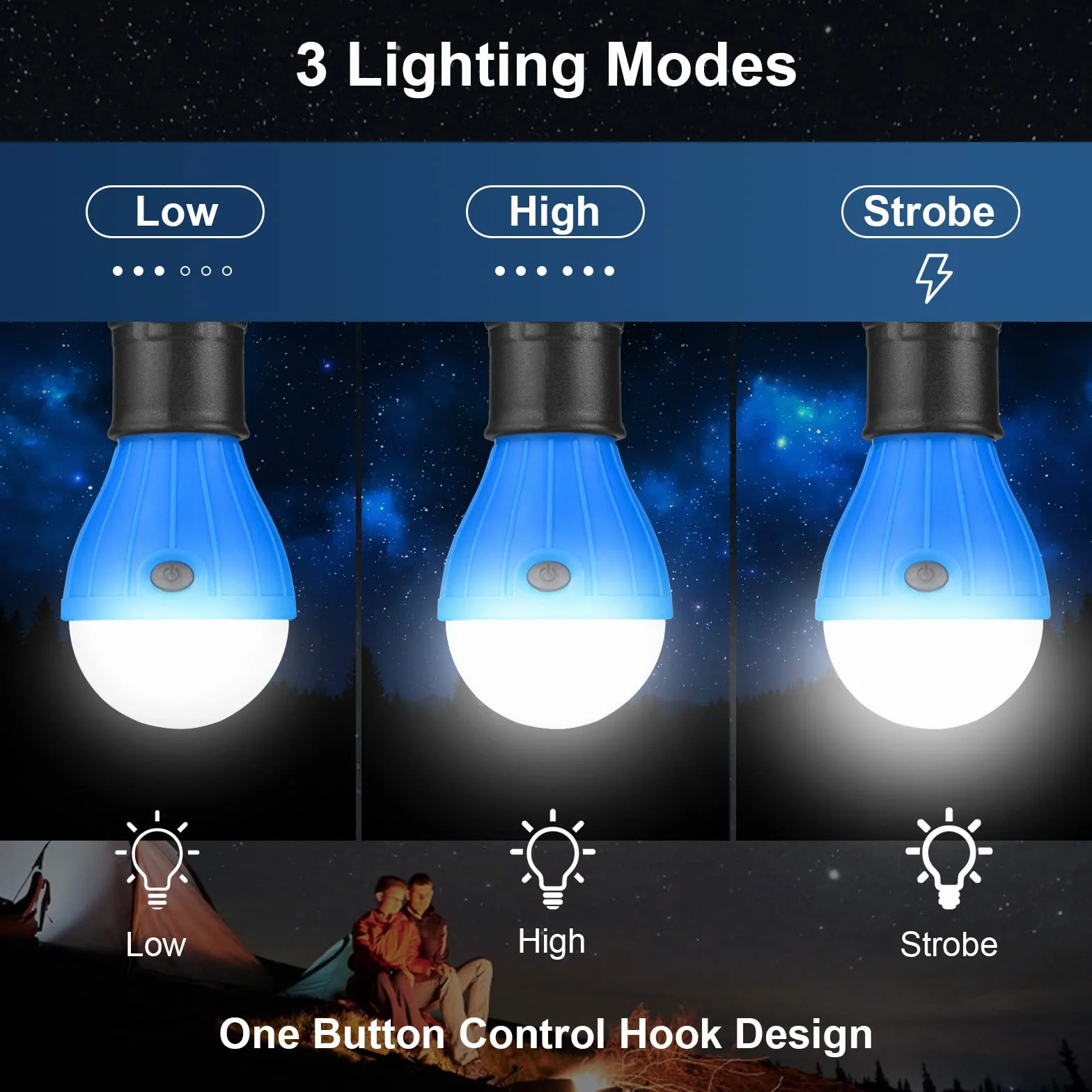 Flintronic 5 sztuk LED lampa kempingowa z karabińczykiem światło awaryjne