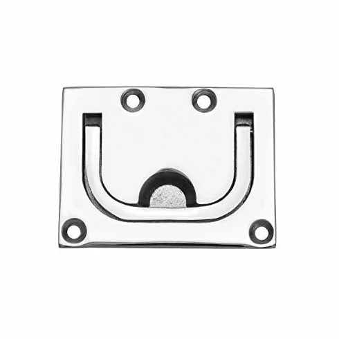QWORK® Uchwyt wlotowy, podnośnik podłogowy, stal nierdzewna, do łodzi, okuć pokładowych, materiałów budowlanych, pogłębiony uchwyt do ciągnięcia, 76 mm x 58 mm