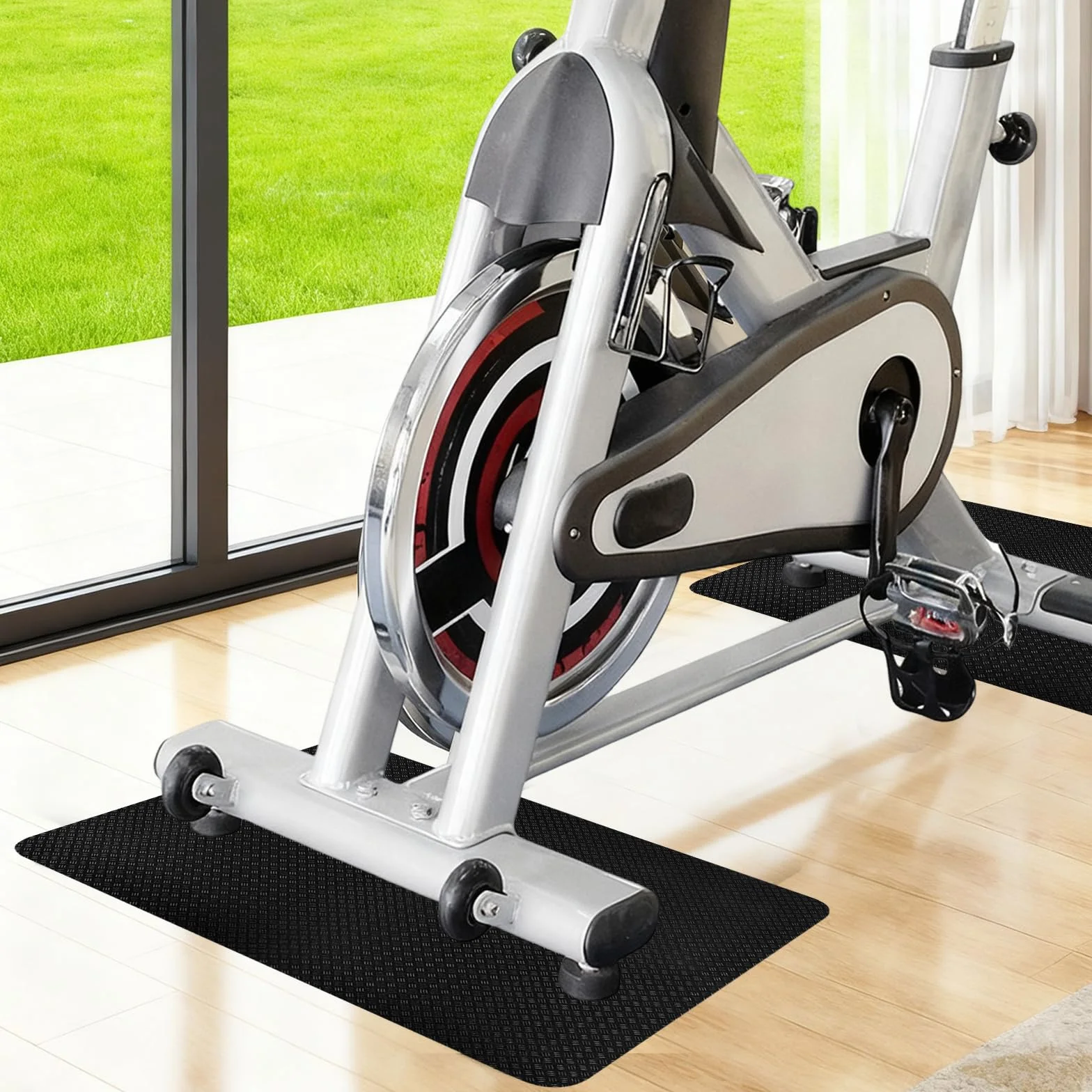 Mata ochronna na podłogę, do fitnessu, grubość 3 mm, mata sportowa, antypoślizgowa, do fitnessu, domowej siłowni i jogi, do użytku domowego i sprzętu sportowego (60 x 43 x 0,3 cm)