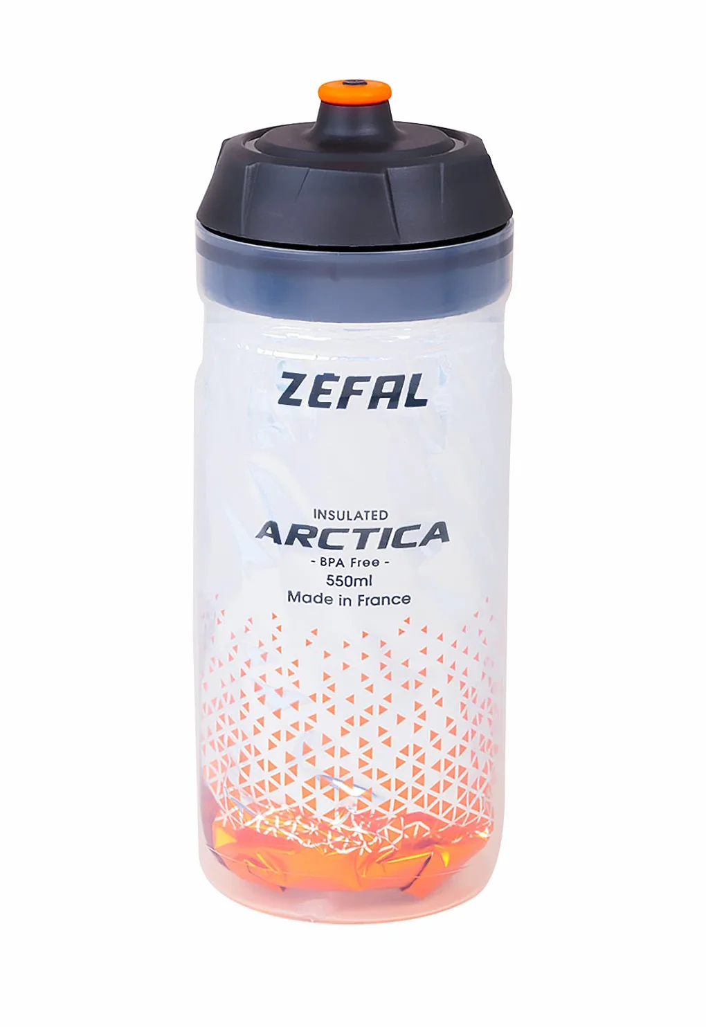 ZEFAL Arctica Bidon rowerowy 550 ml, izolowana butelka rowerowa, bezzapachowa i wodoodporna, sportowa butelka bez BPA, pomarańczowa
